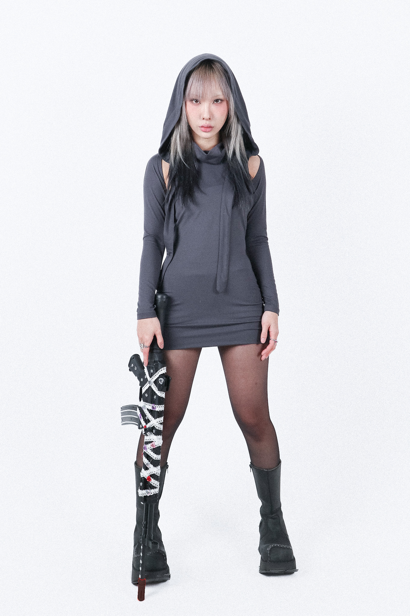 23S/S AKINA DRESS - GRAY [re-order]