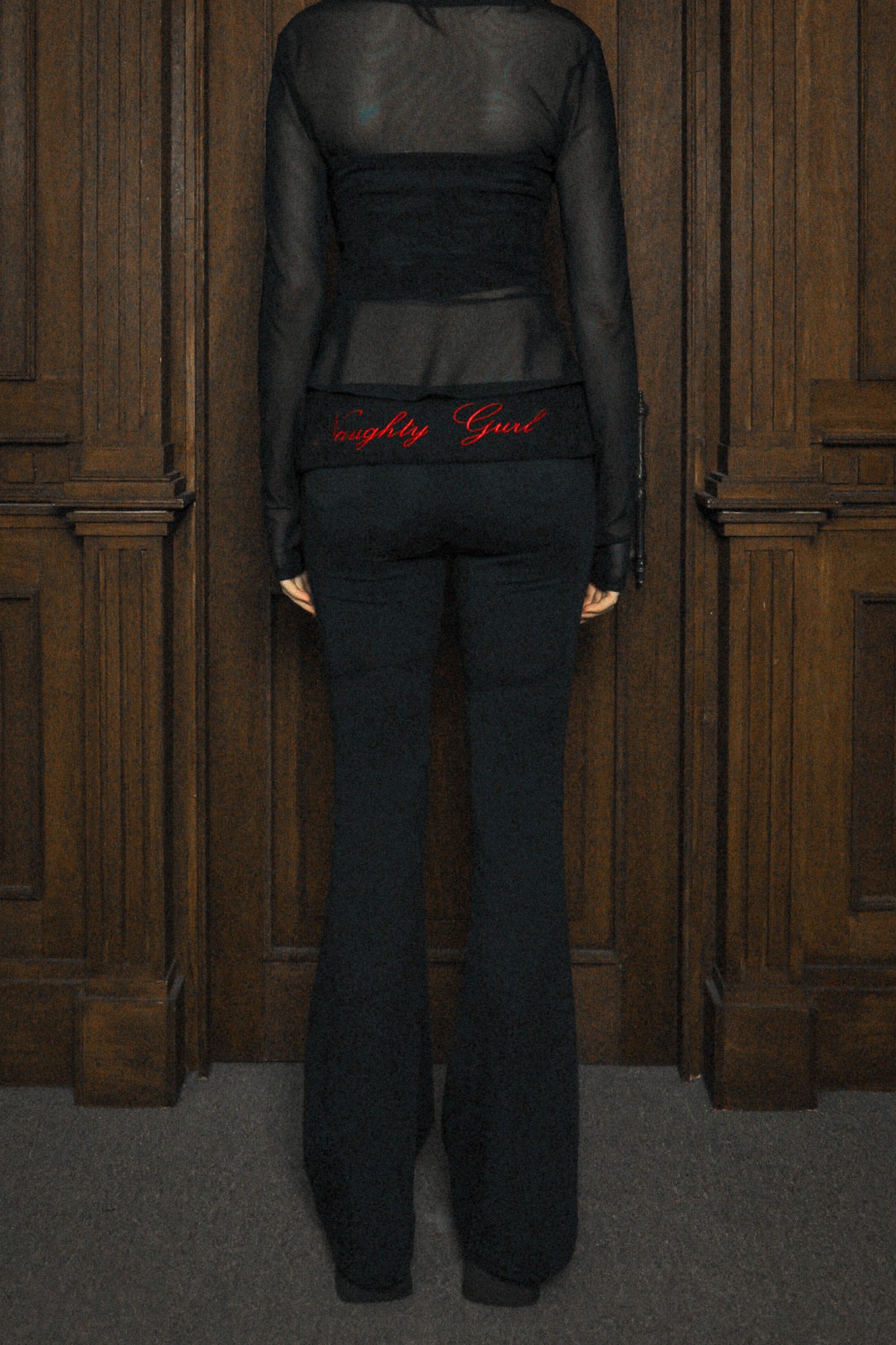 nauty gurl pants -black re-order