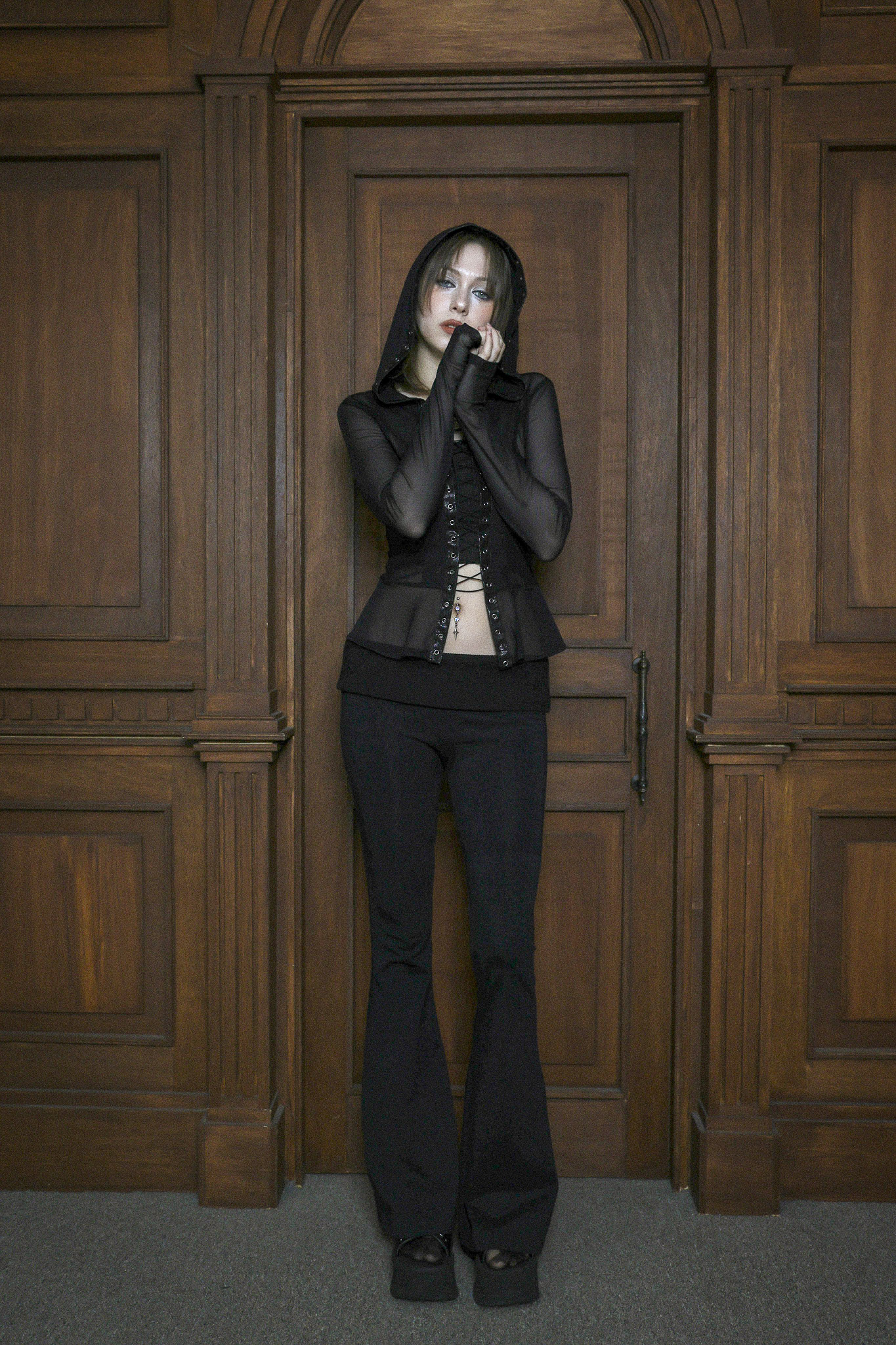 nauty gurl pants -black re-order