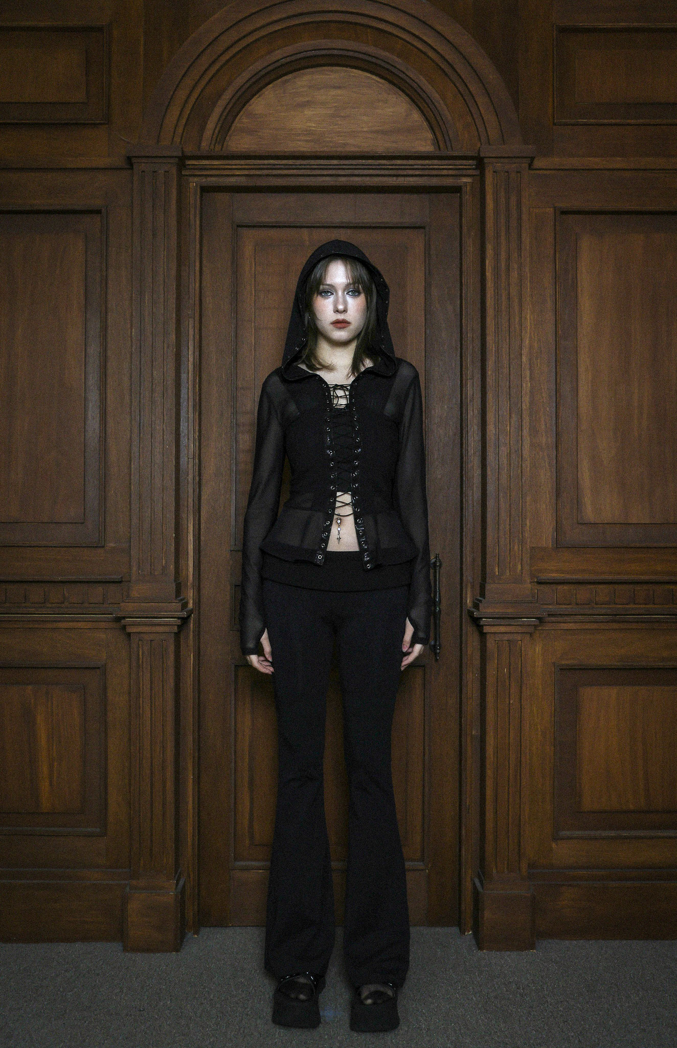 nauty gurl pants -black re-order
