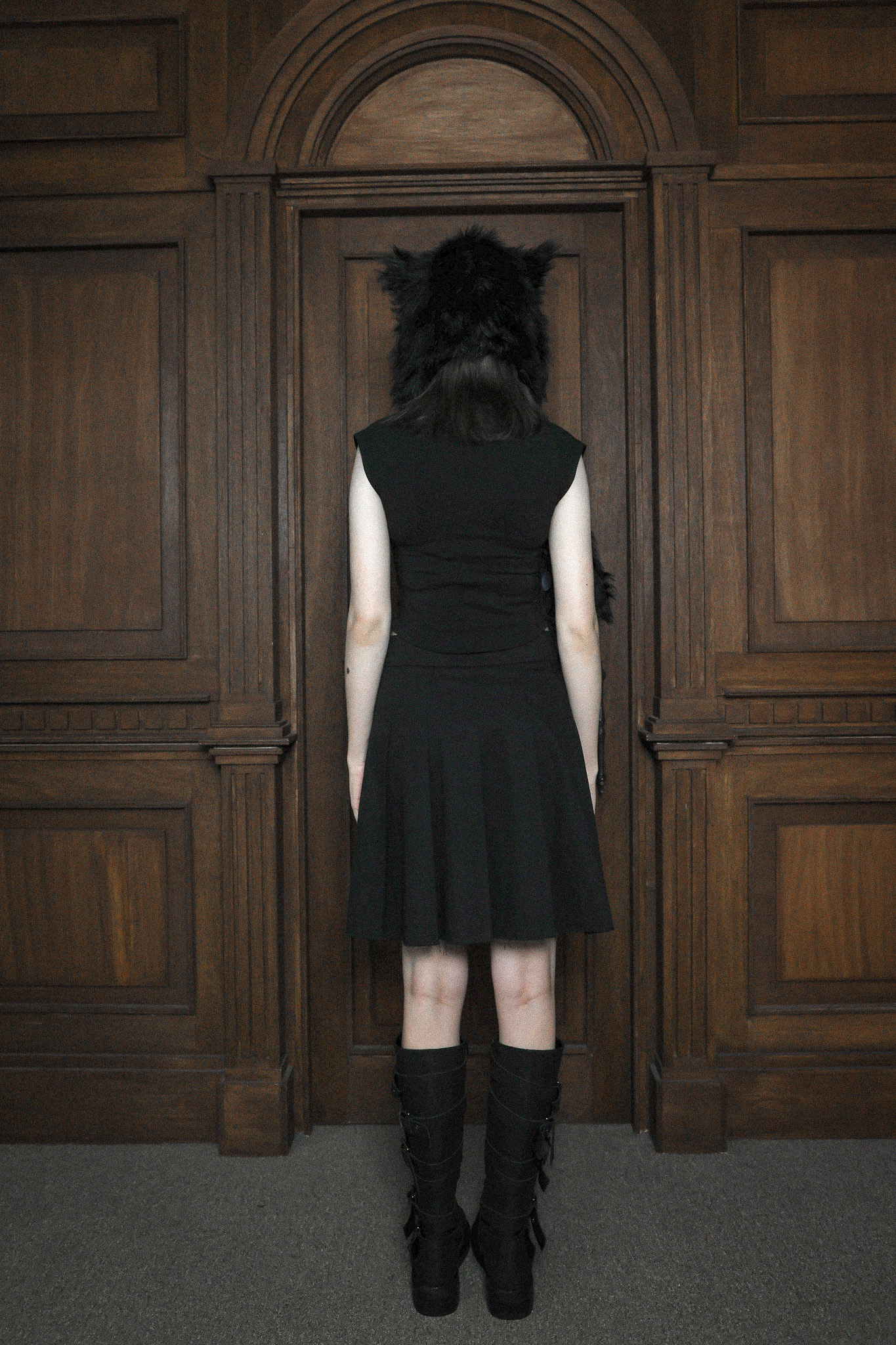 Belted midi skirt
