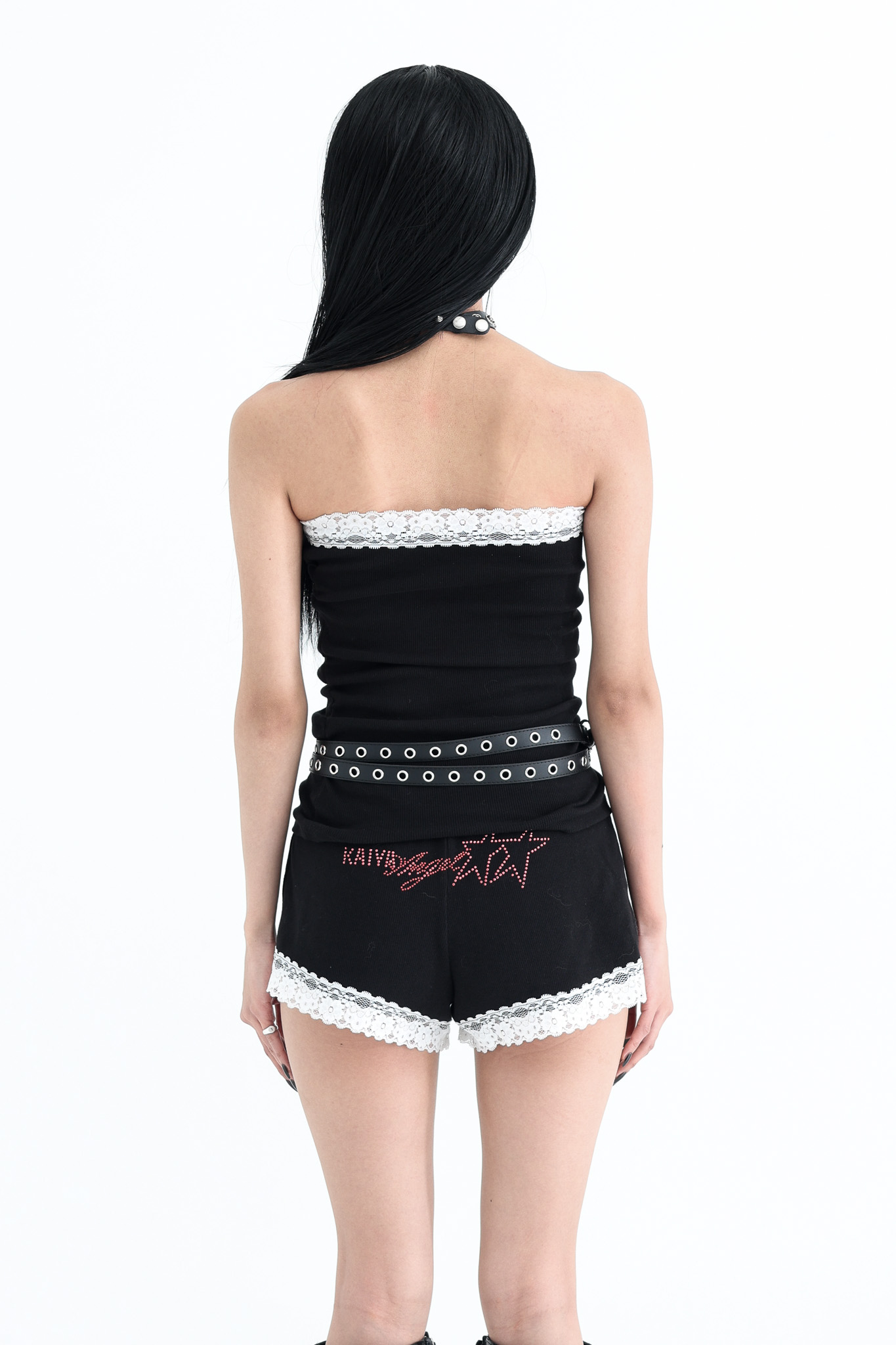 shirring tube top - black