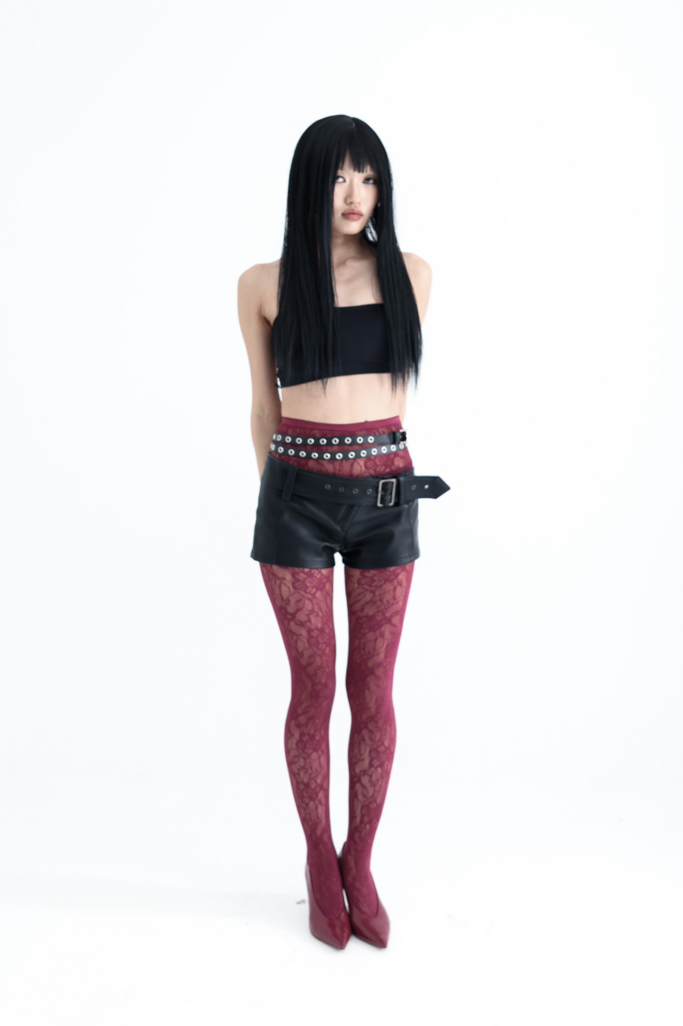 Unbalanced Belt Shorts (Vegan Leather)