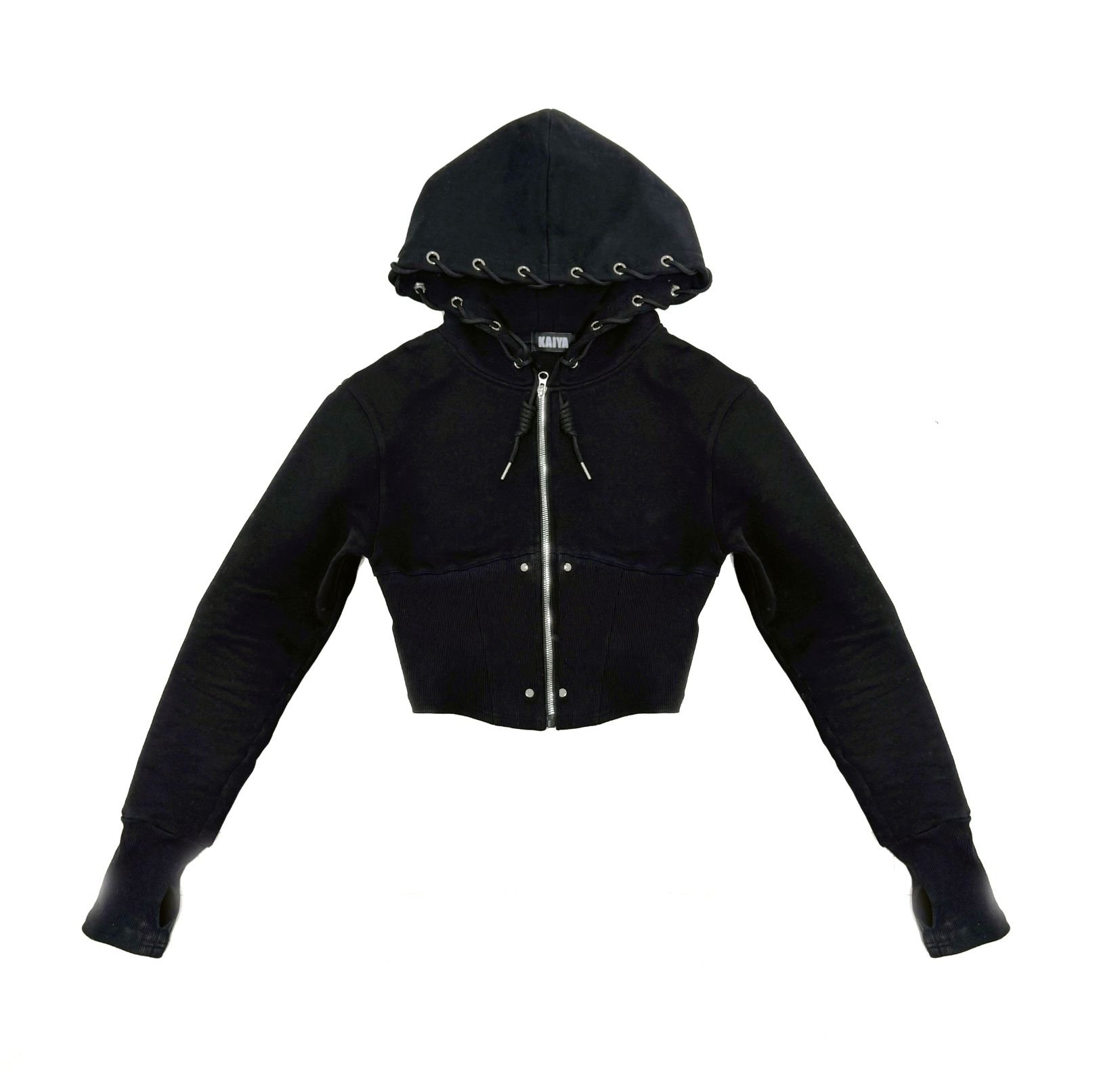 tie me up hoodie zip-up