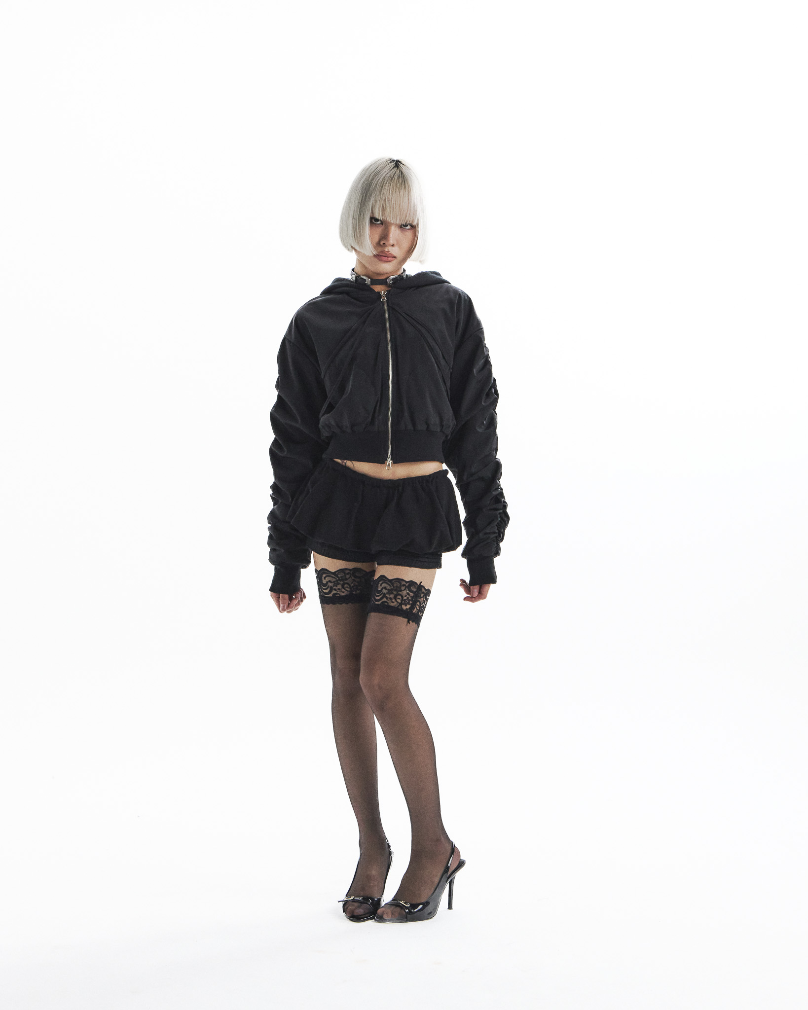 Bondage Bomber Jacket - black