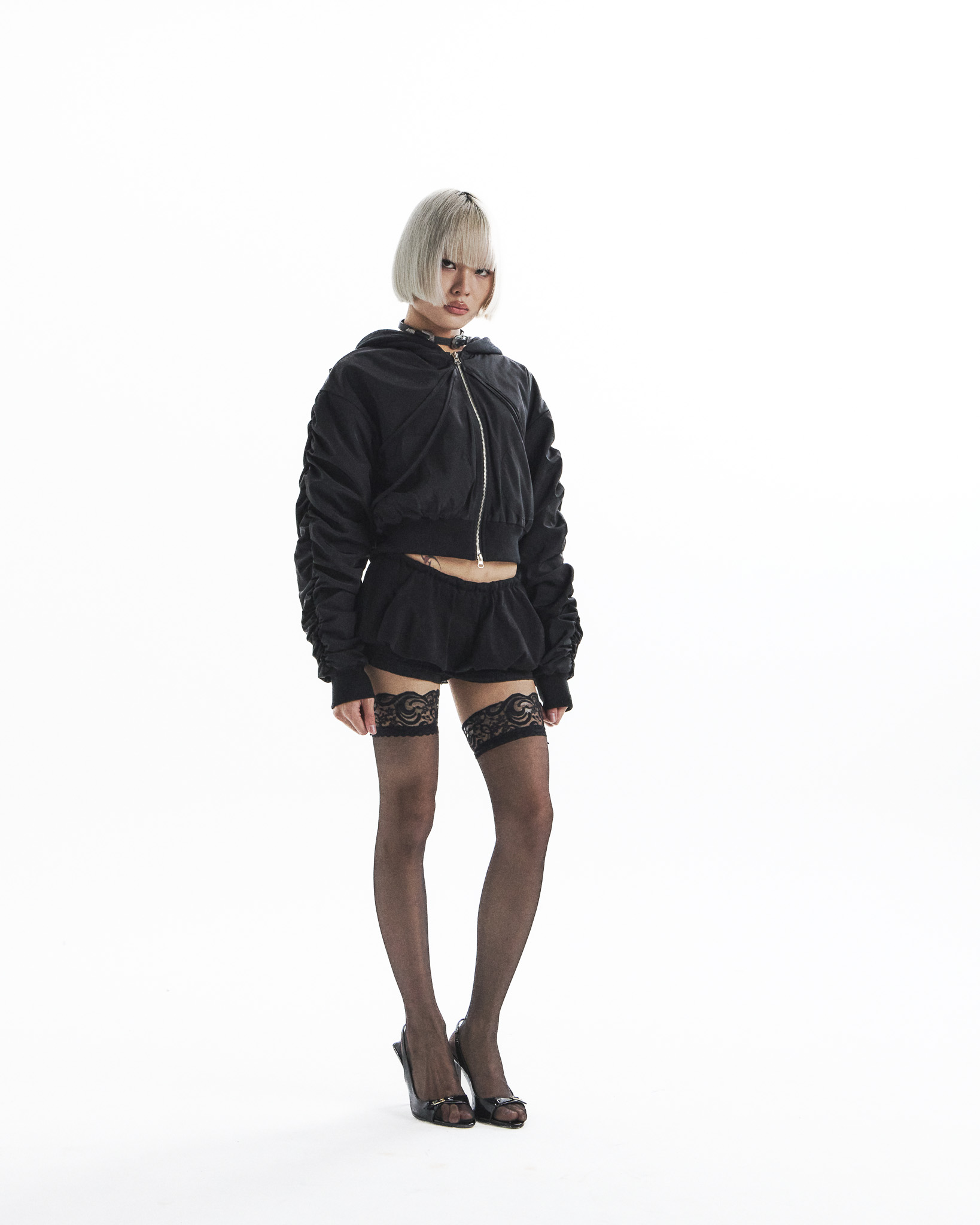 Bondage Bomber Jacket - black