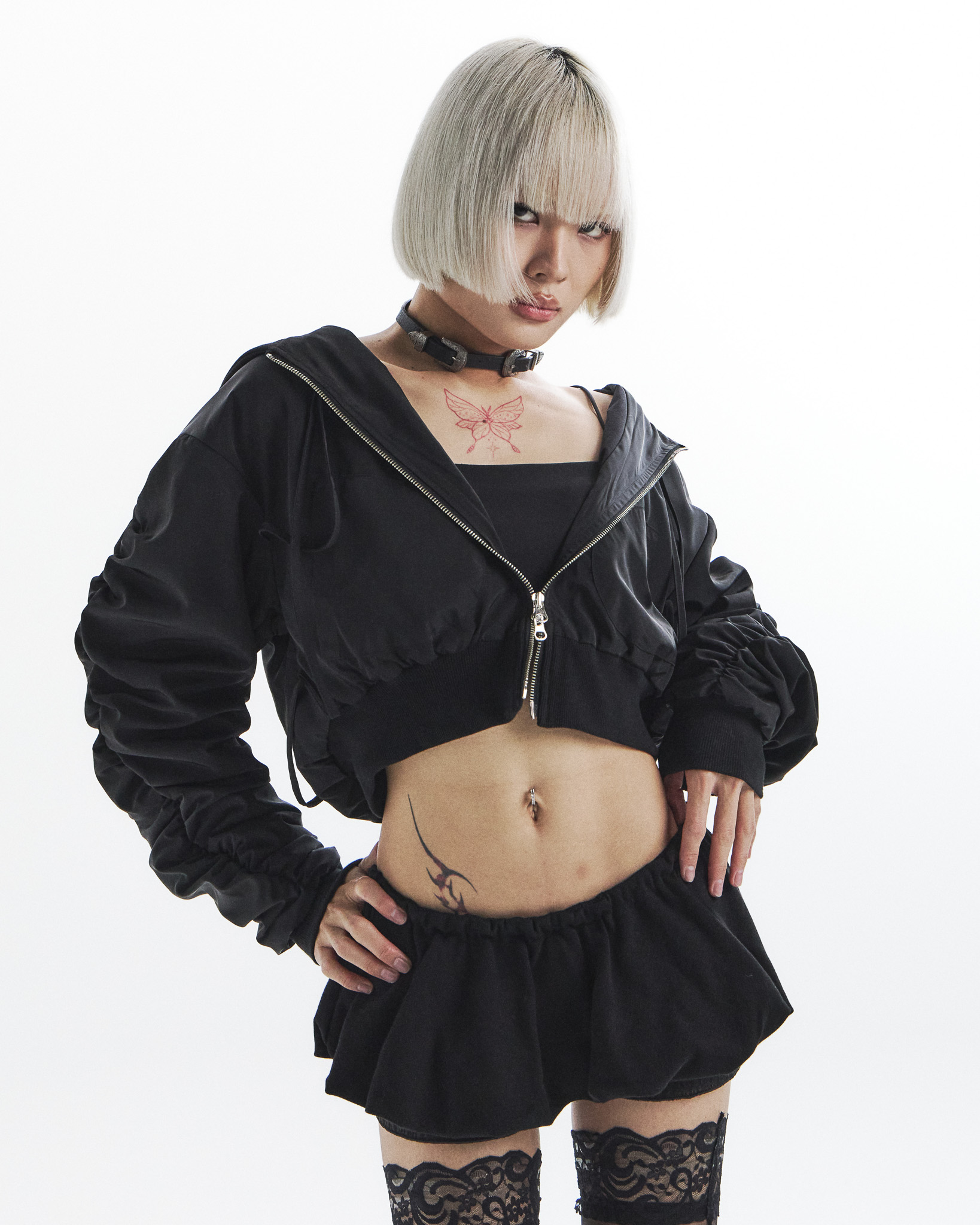 Bondage Bomber Jacket - black