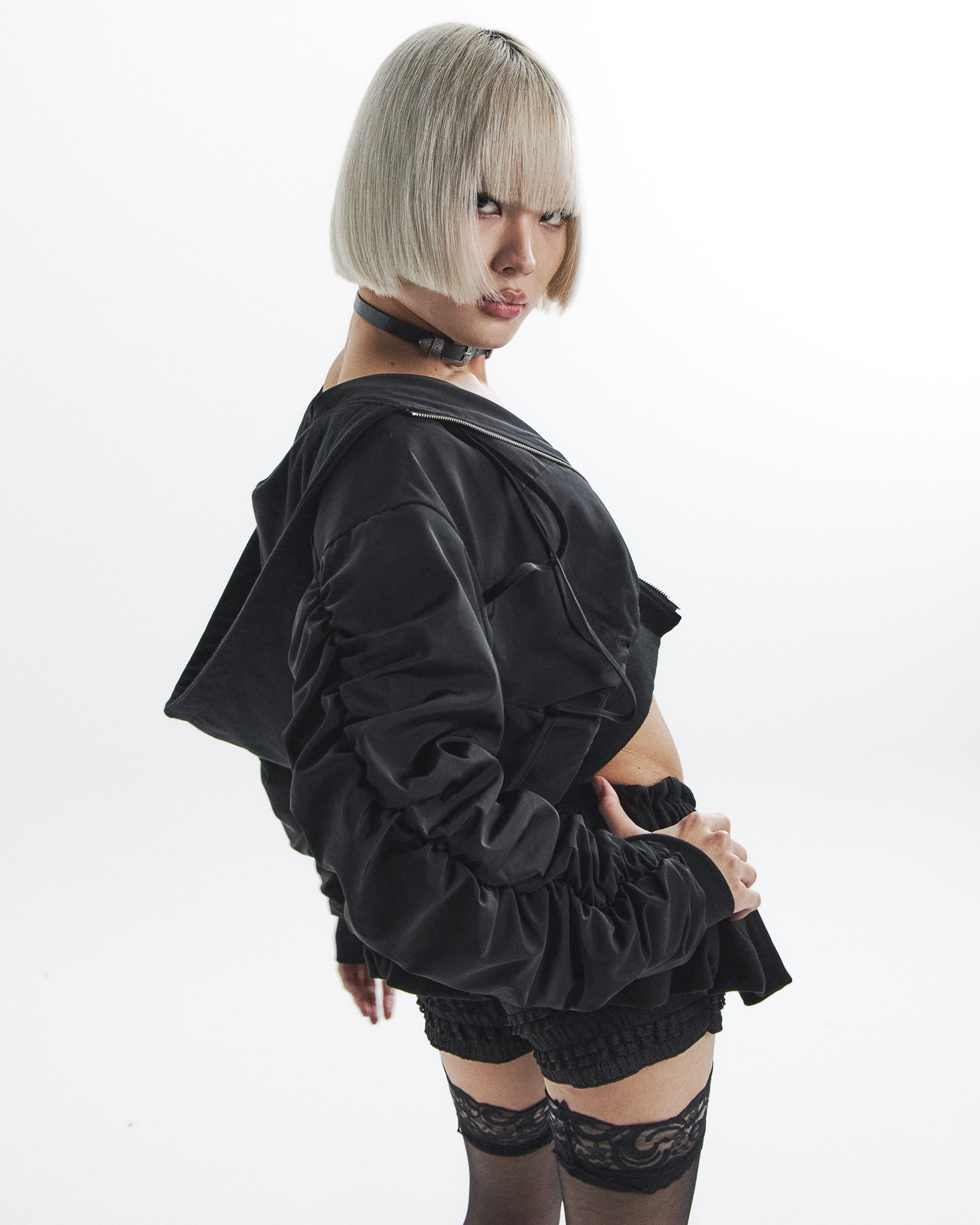 Bondage Bomber Jacket - black