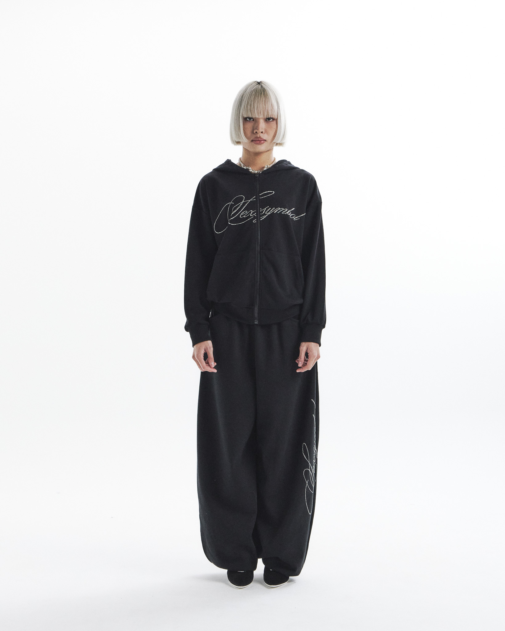sxx symbol hooded zip-up