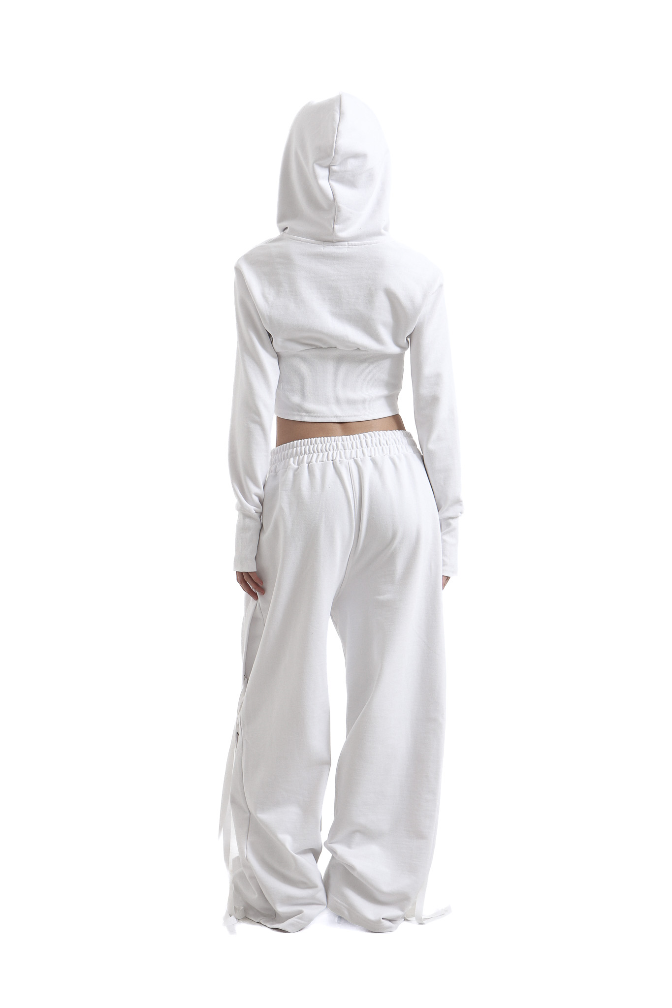 tie me up hoodie zip-up White