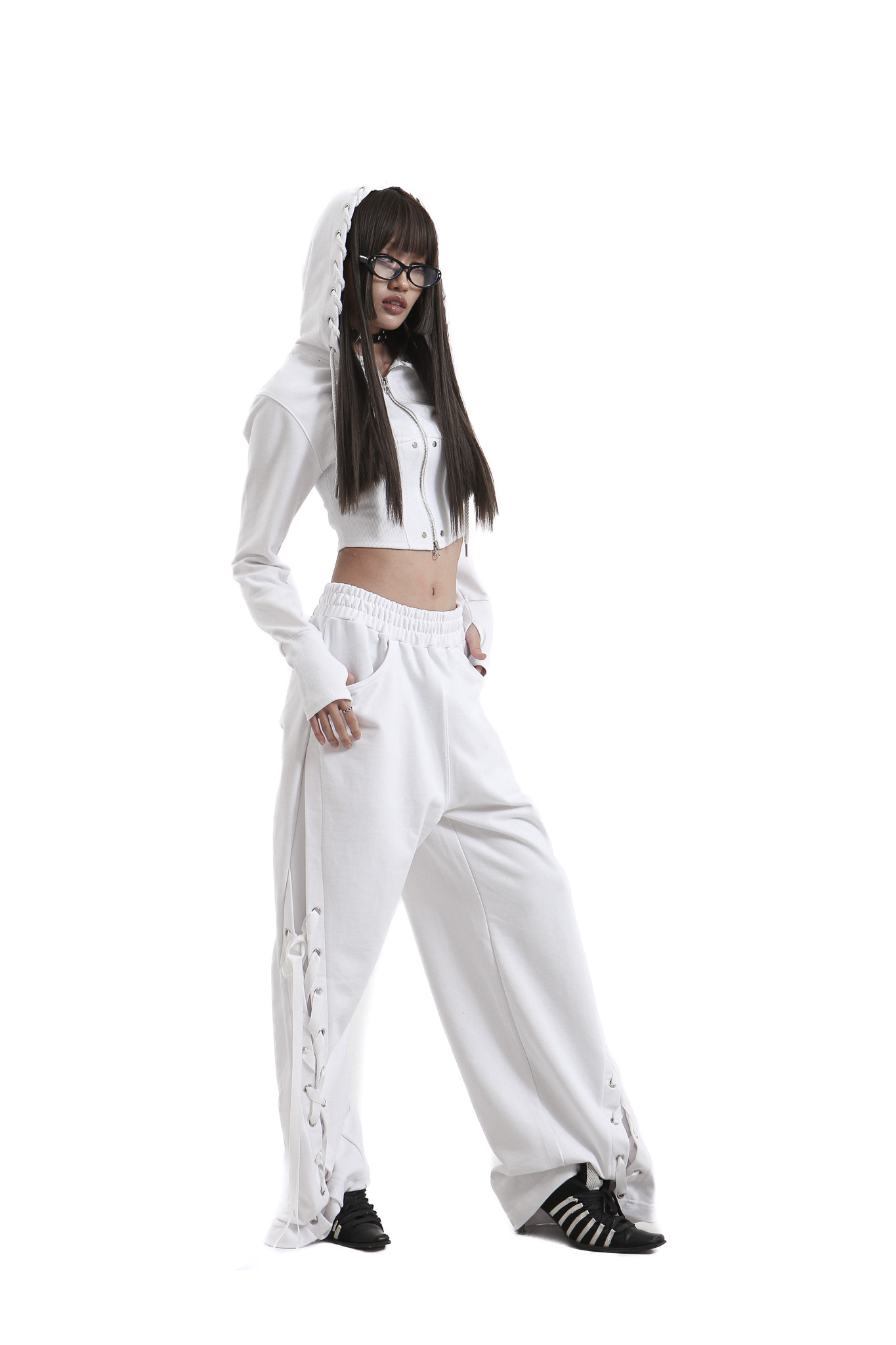 tie me up sweatpants White