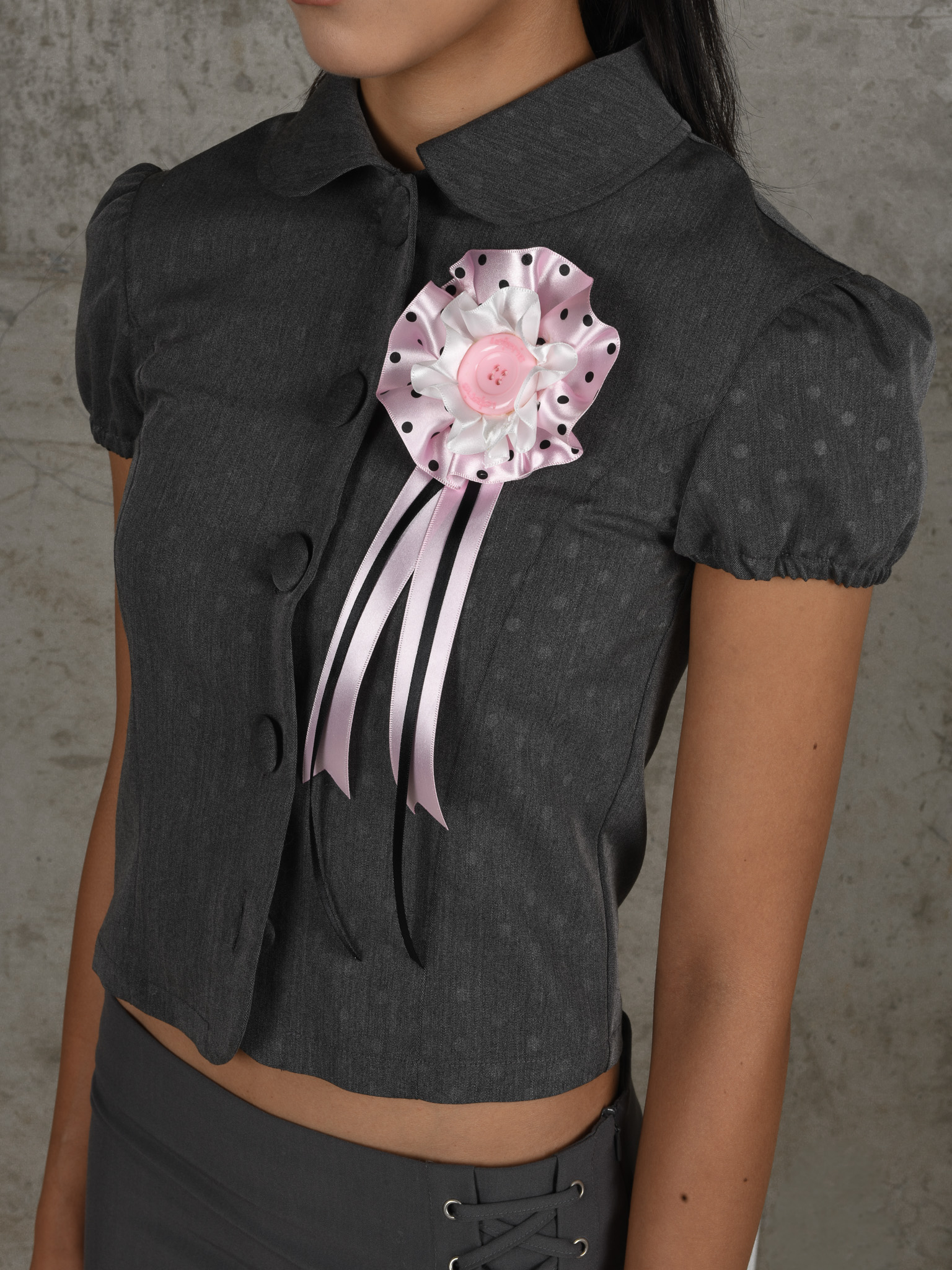 rosalia puff shirt jacket - black (rosette set)