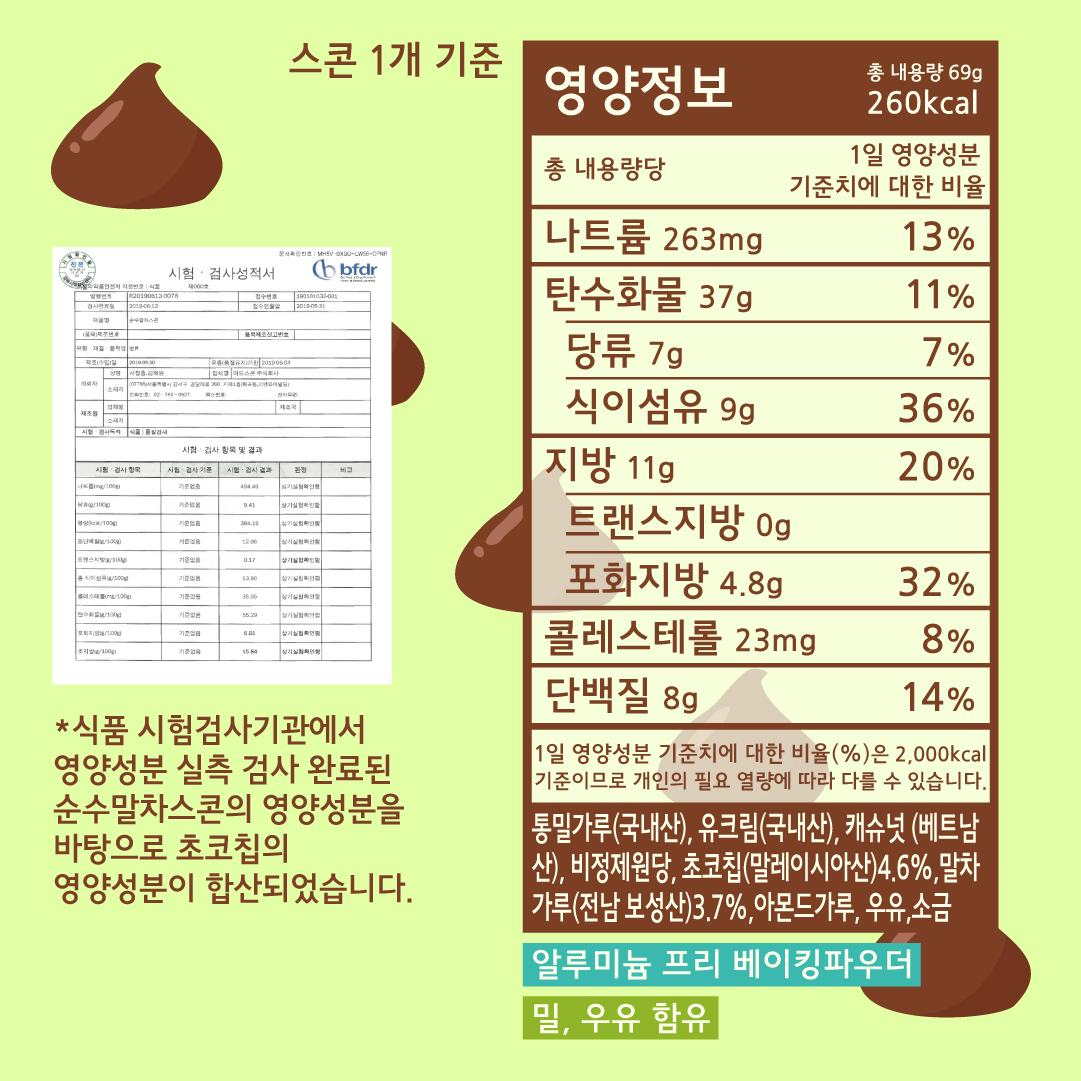 말차초코칩스콘