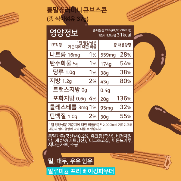 [하프팩]통밀츄러미니큐브스콘