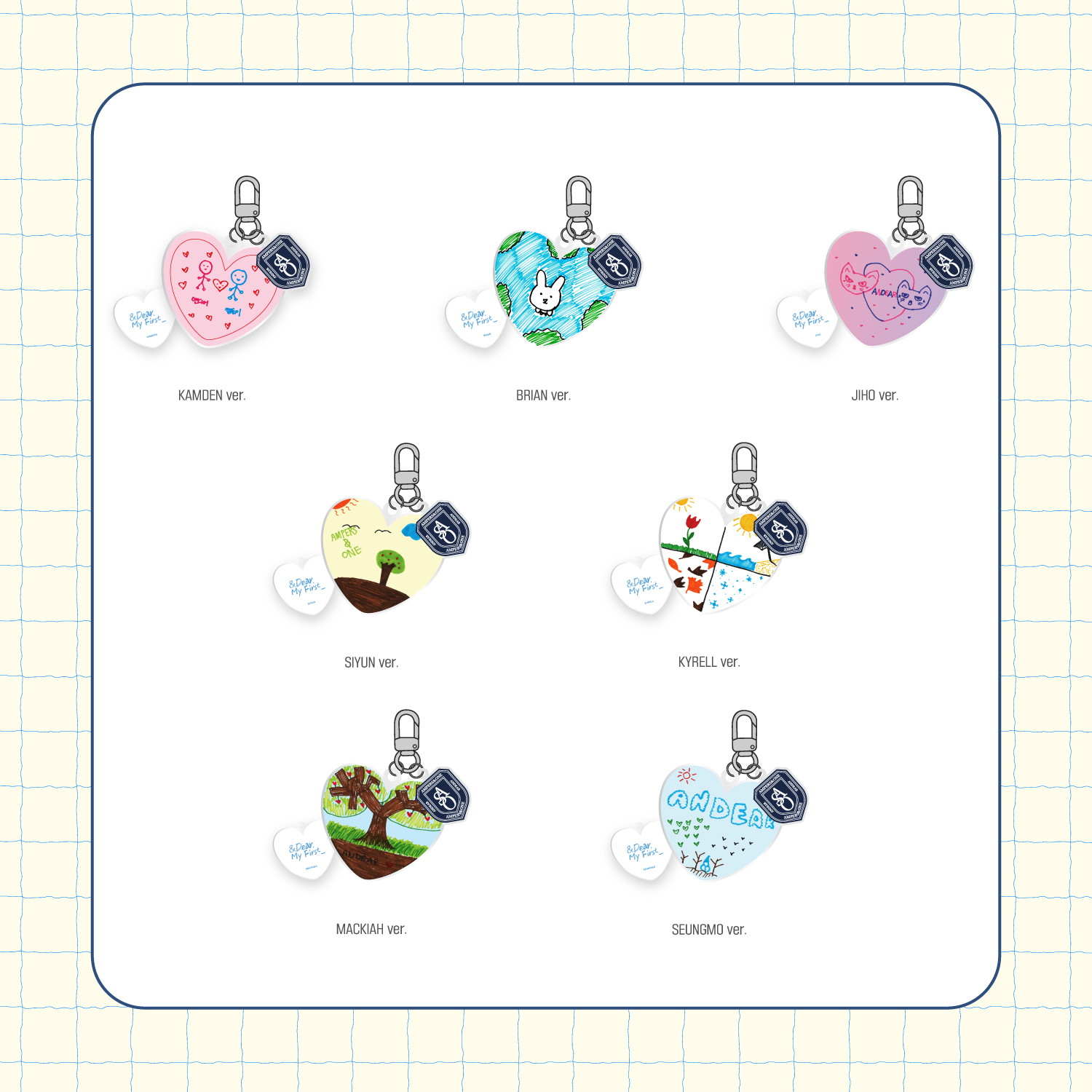 [국내 배송] 2024 AMPERS&ONE FAN MEETING '&Dear. My First_' OFFICIAL MD 하트 키링