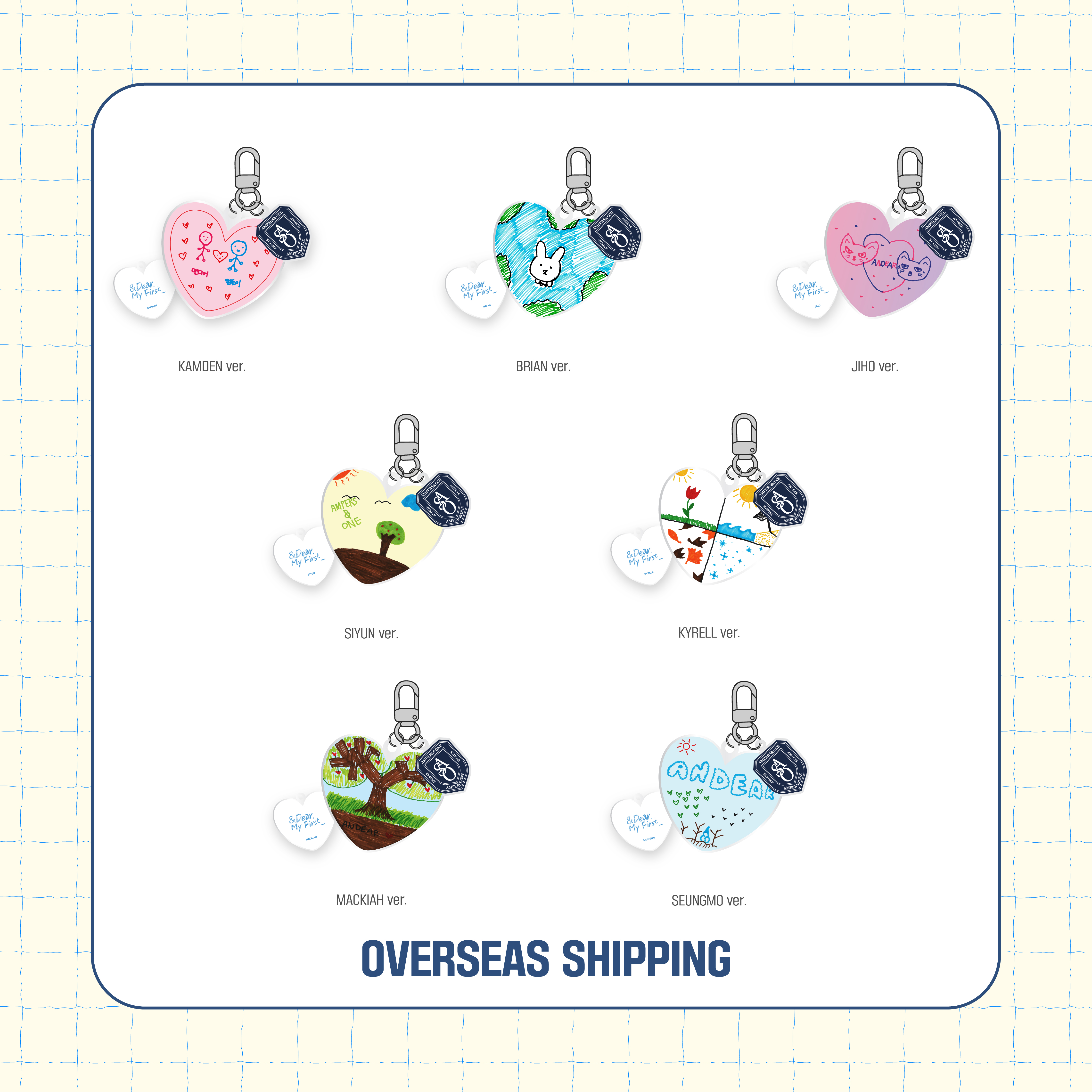 [해외 배송] 2024 AMPERS&ONE FAN MEETING '&Dear. My First_' OFFICIAL MD 하트 키링