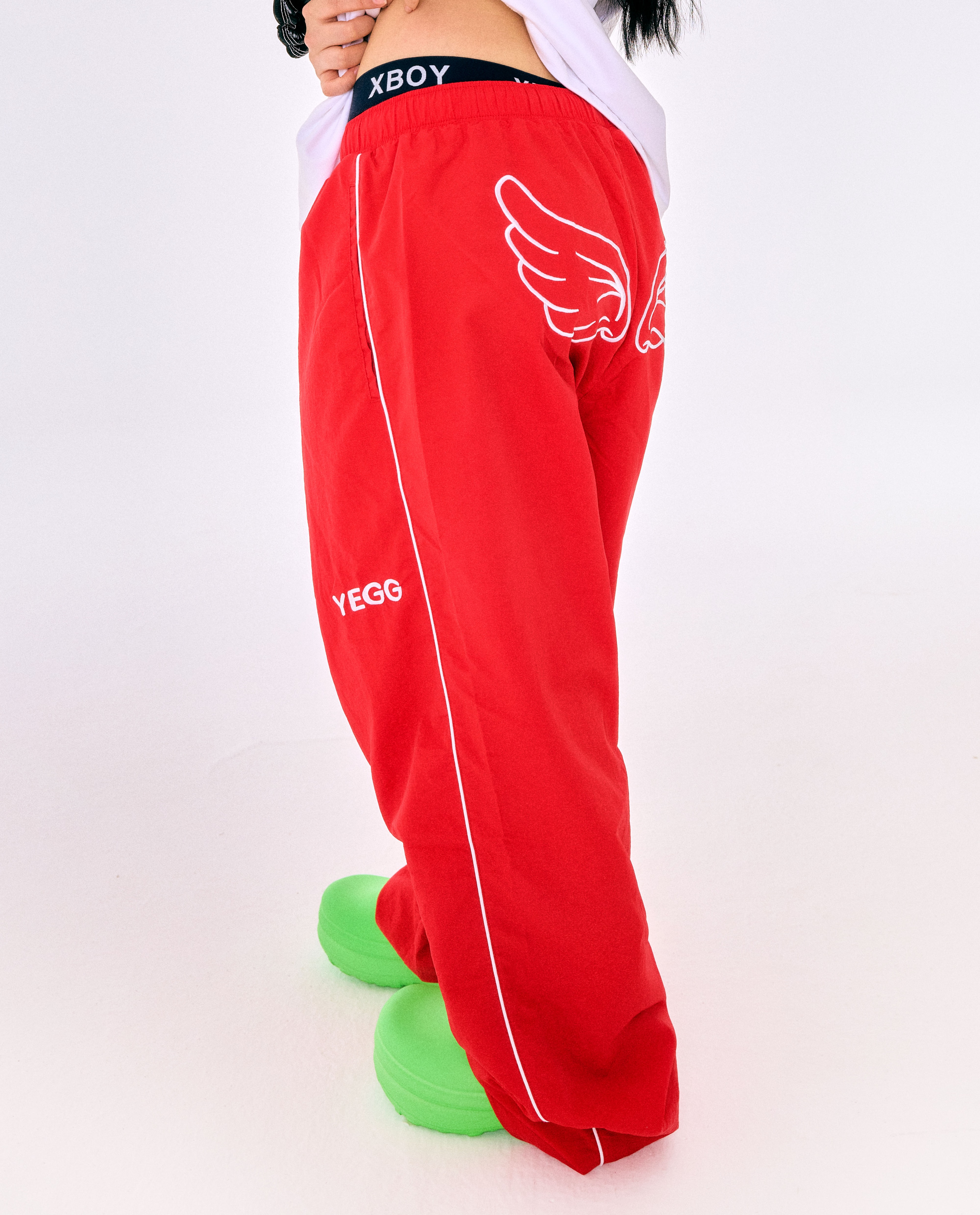 Nylon Wing Pants Red