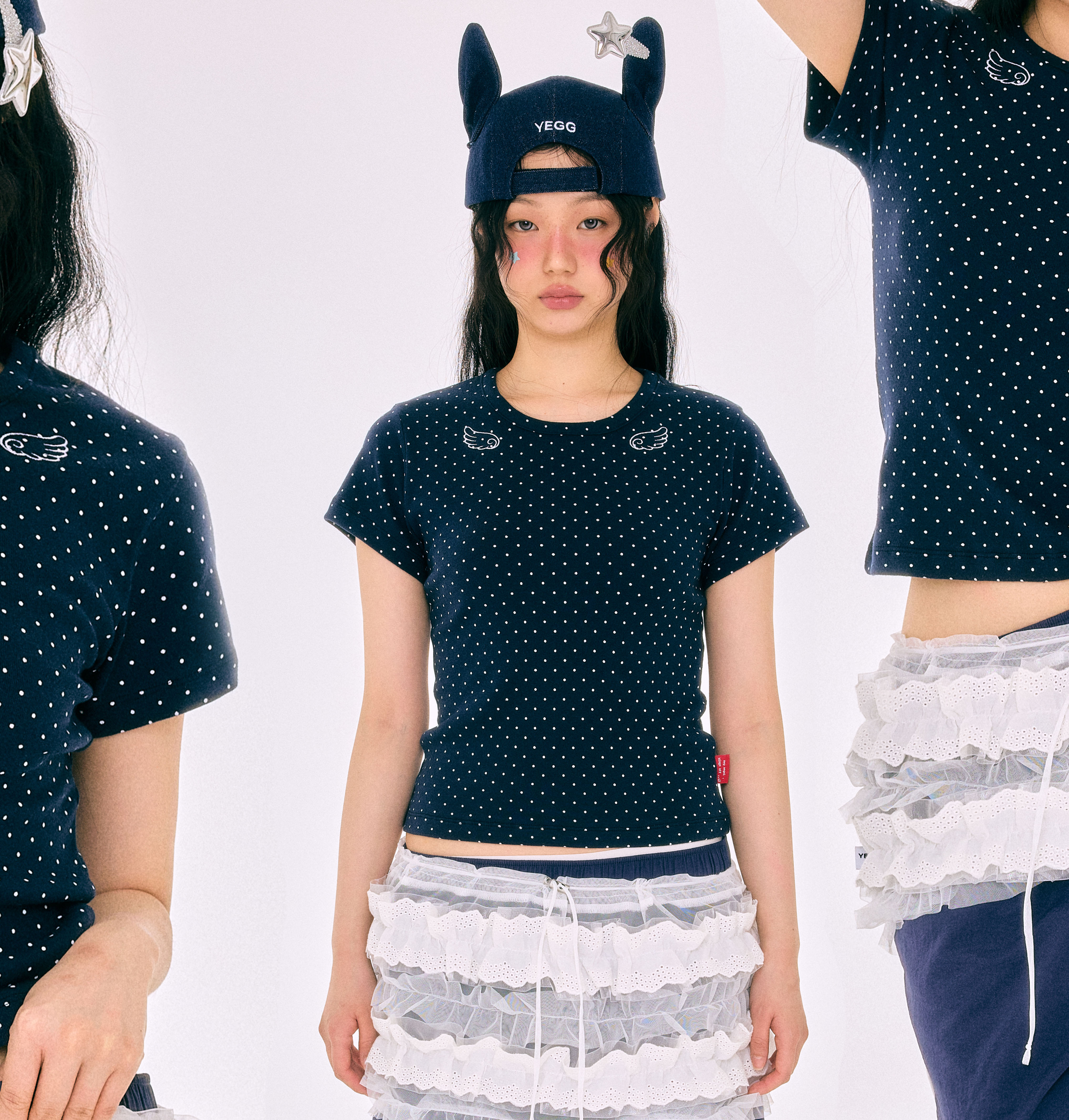 Dot wing baby tee (3colors)