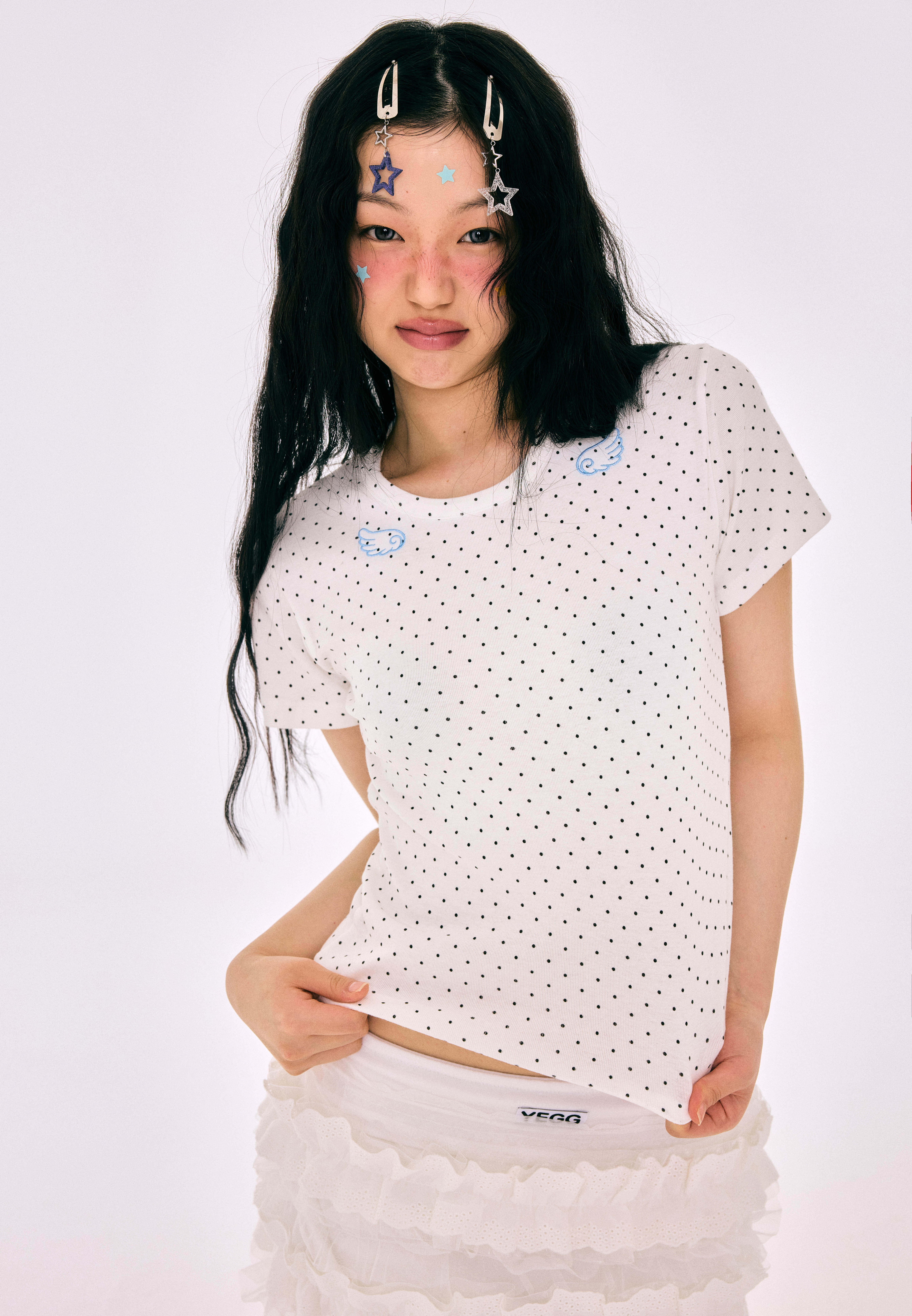 Dot wing baby tee (3colors)