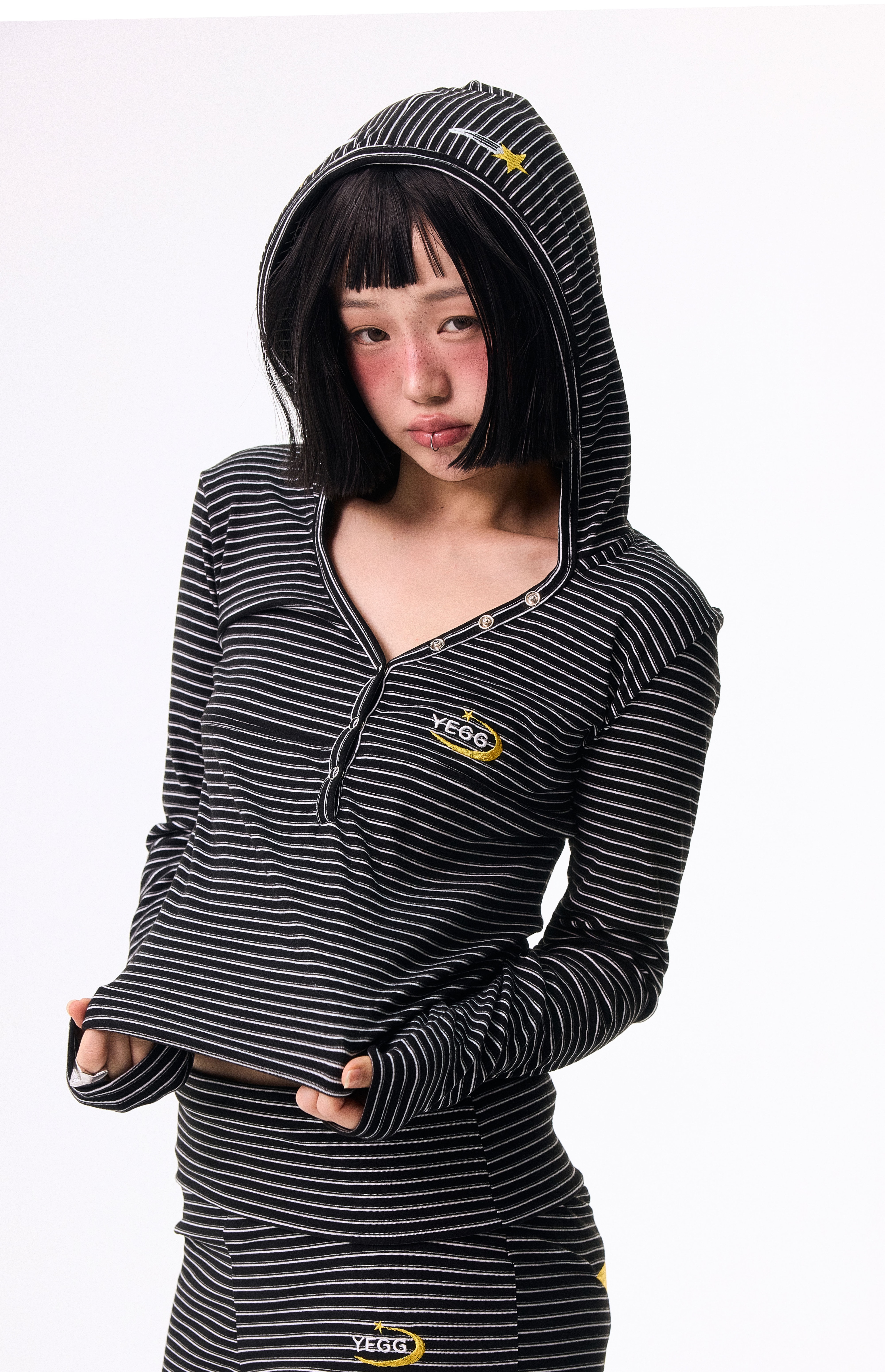 Star Pin Hoodie Tee