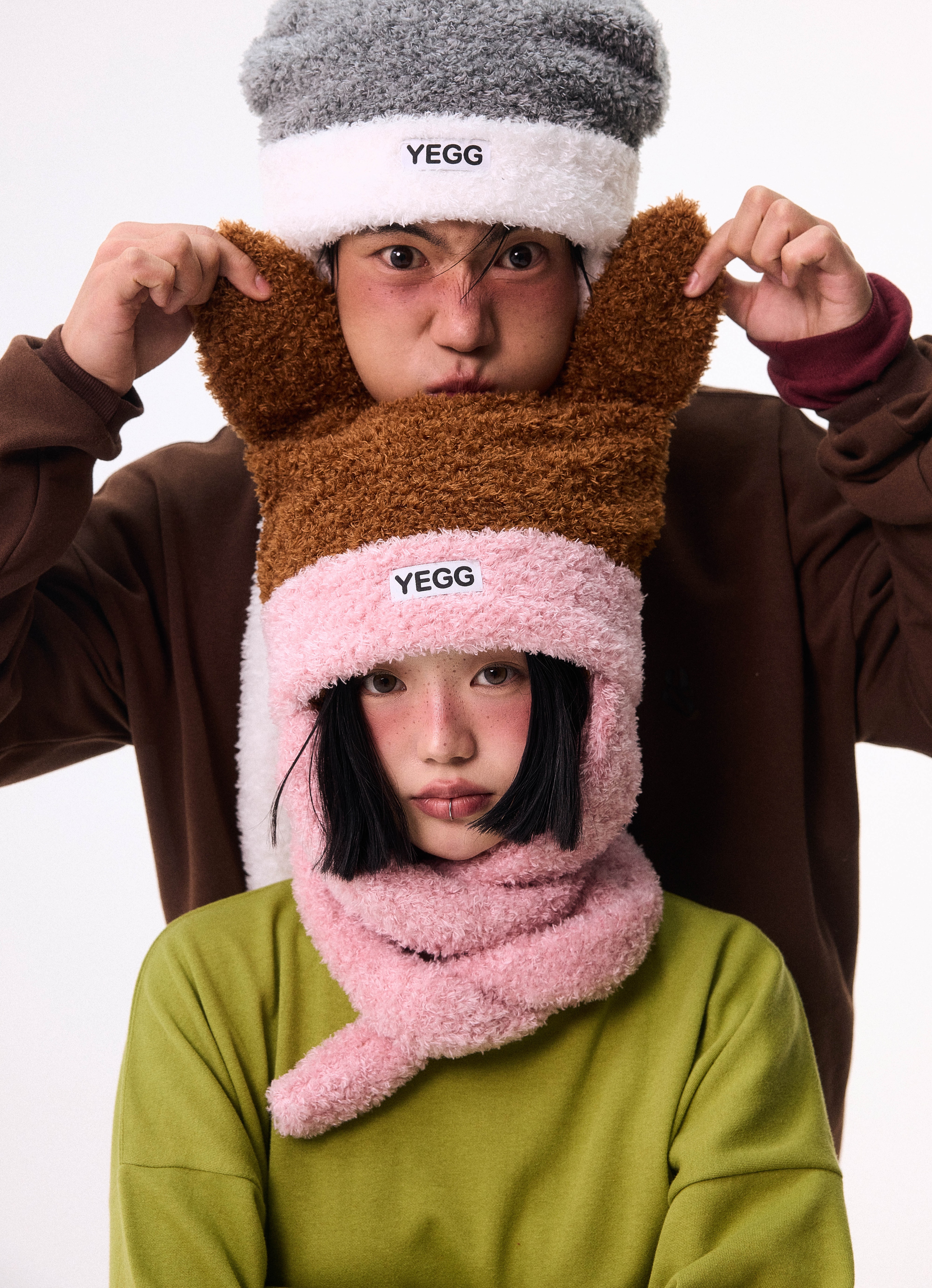 Duo Muffler Hat Brown