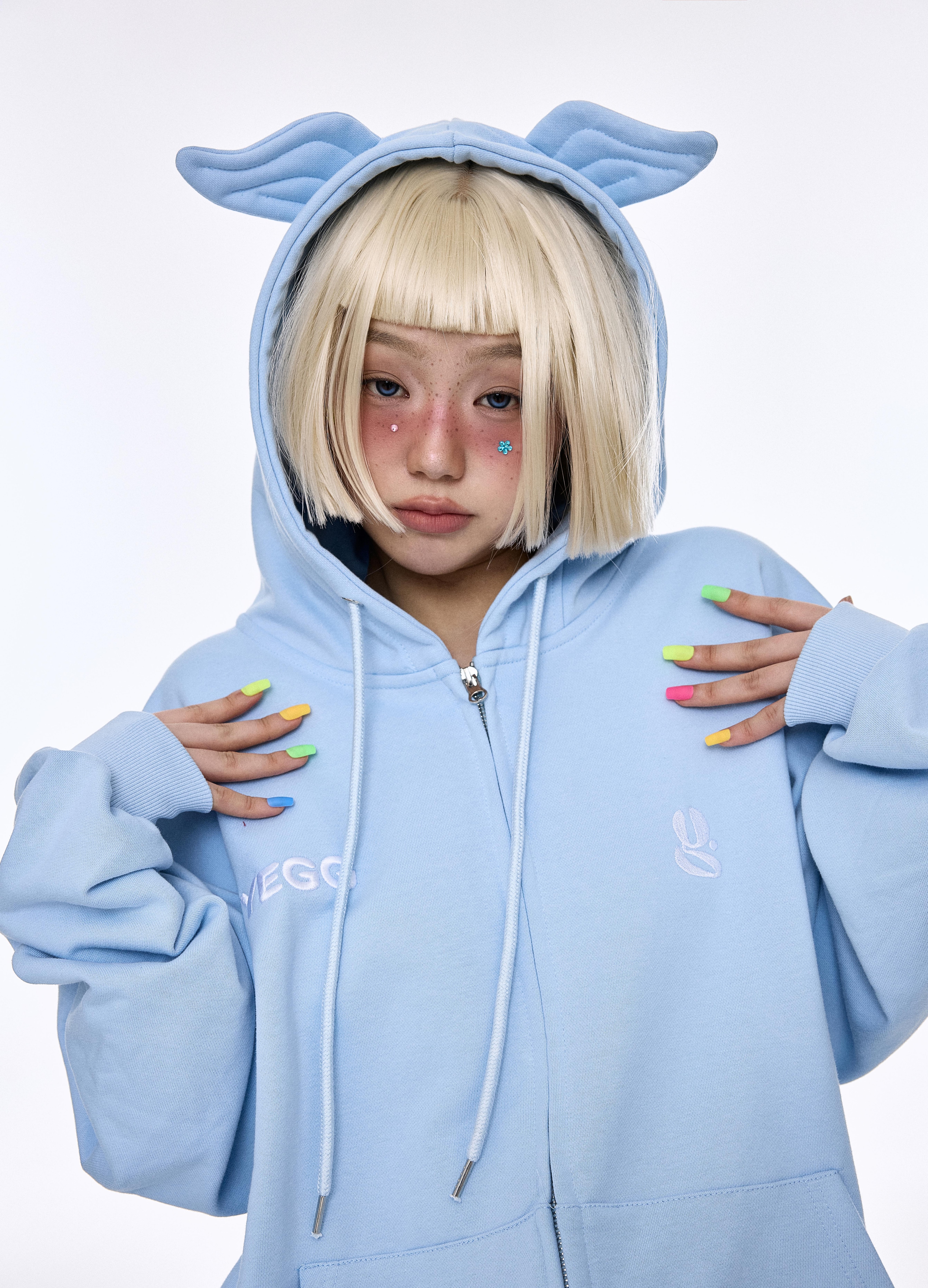 [Basic] Wing Hoodie Sky blue