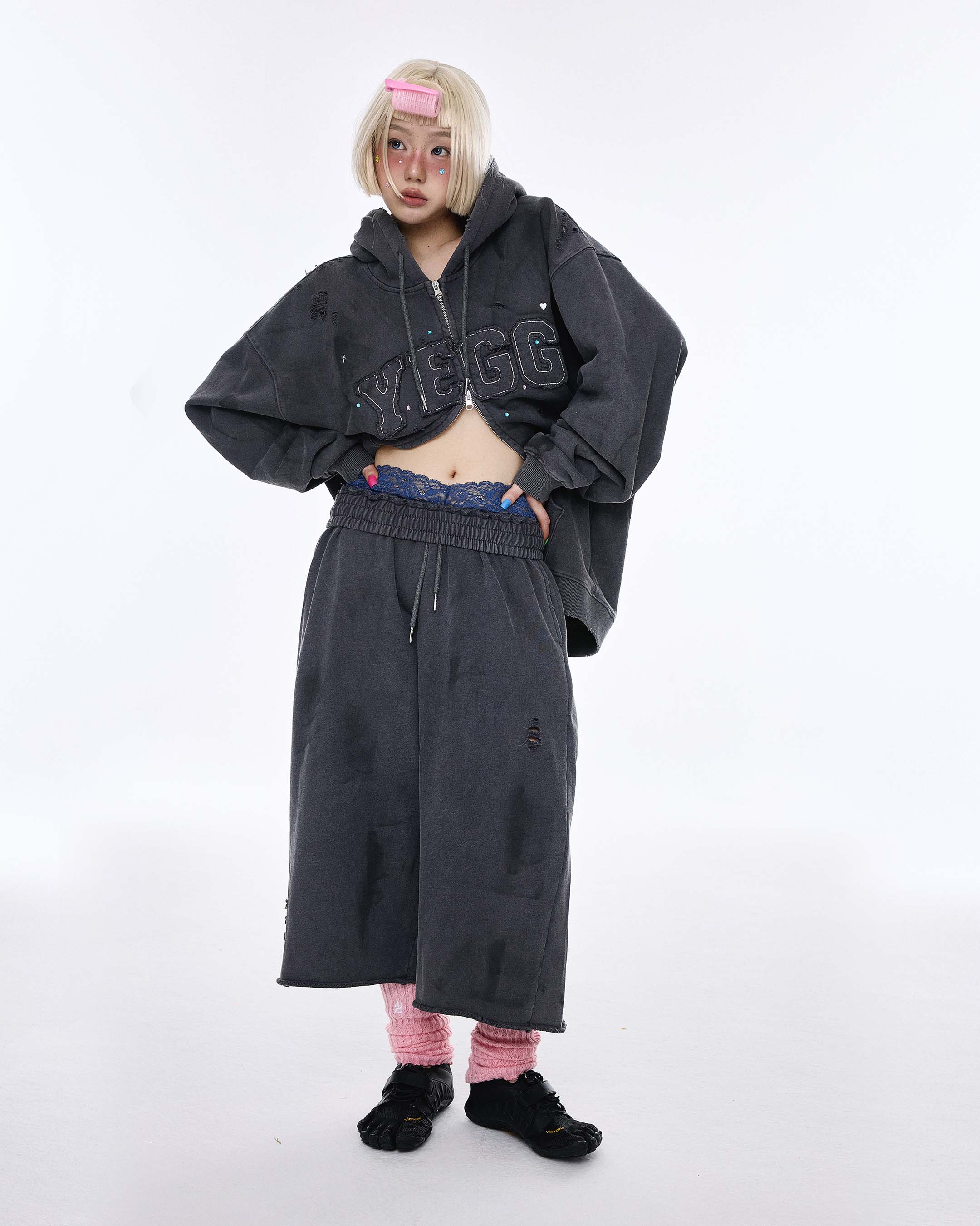 Destroyed Pants Charcoal
