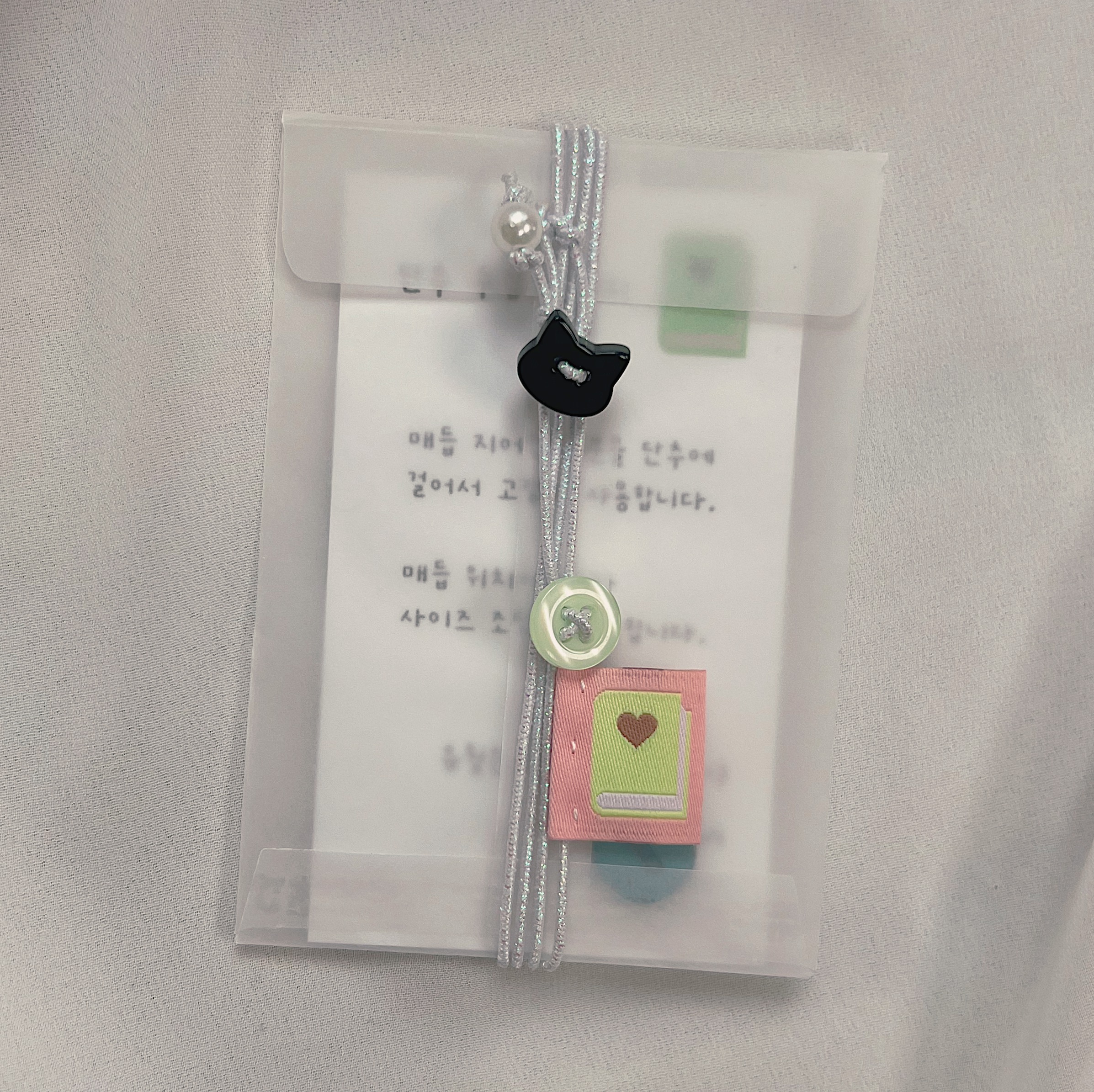 [유월은]단추수집북마크_초코고양이