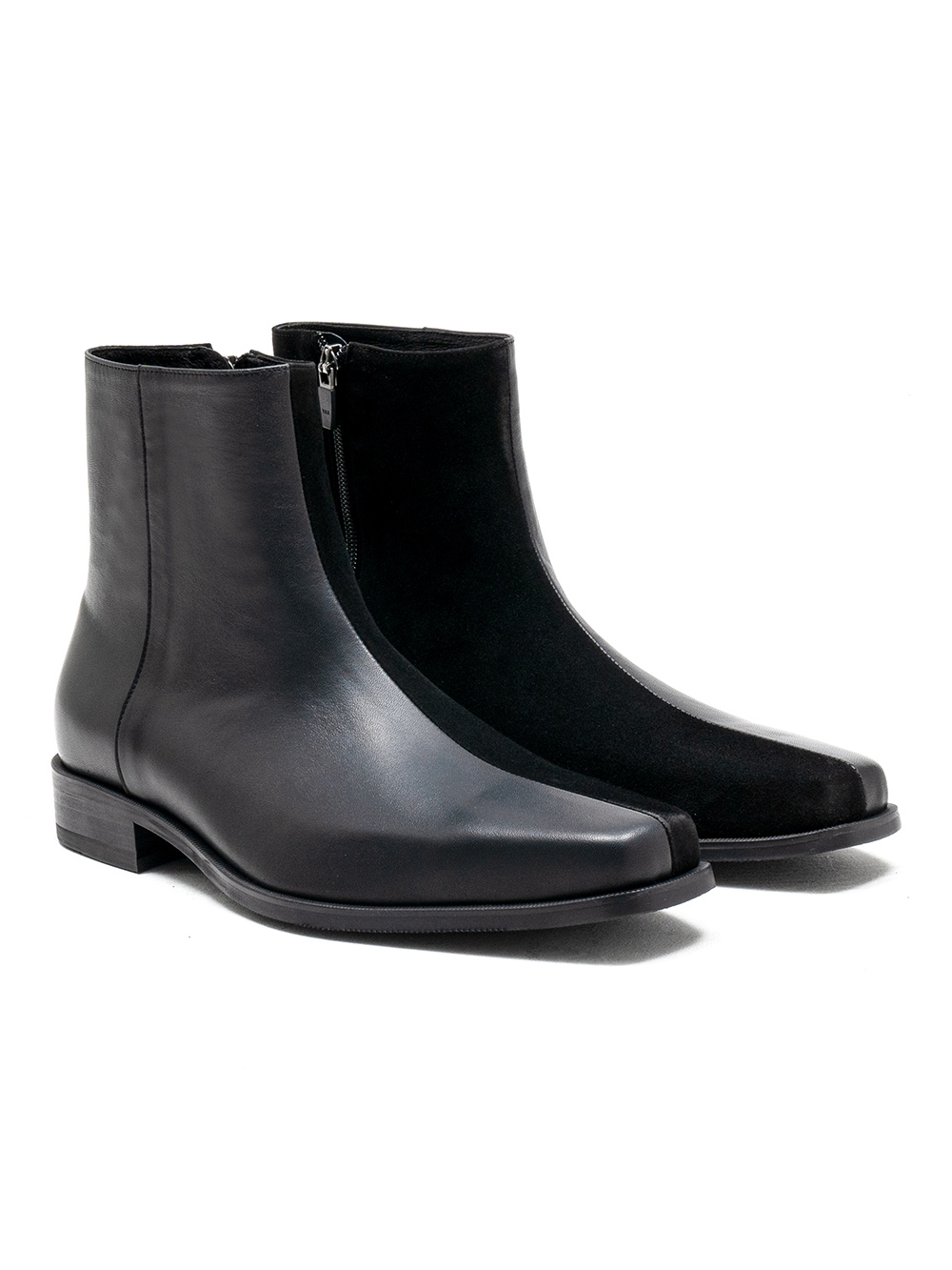 Estro Half Boots #081 [Black & Black suede]