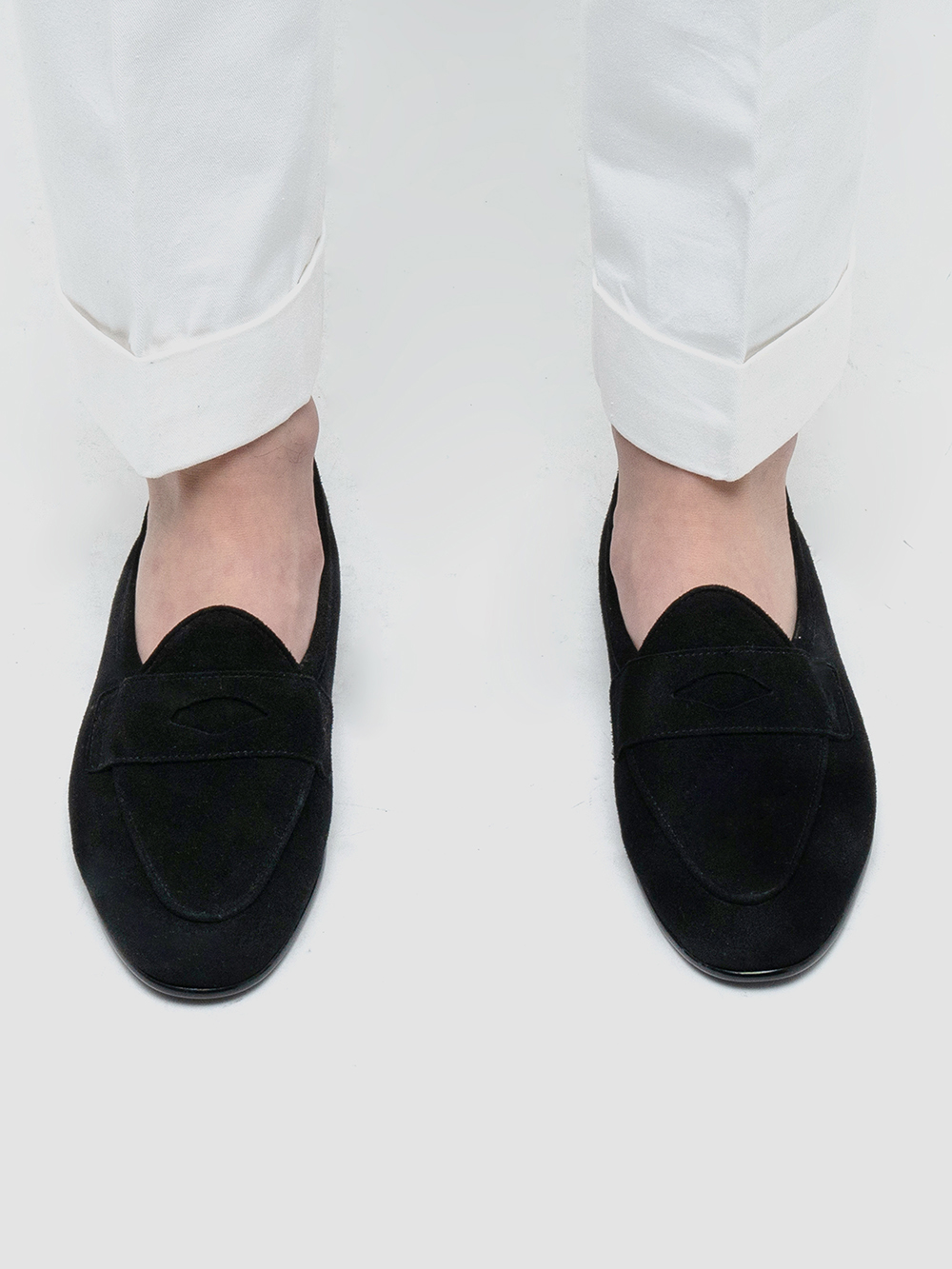 Belgian Penny Loafers #4401 [Black suede]