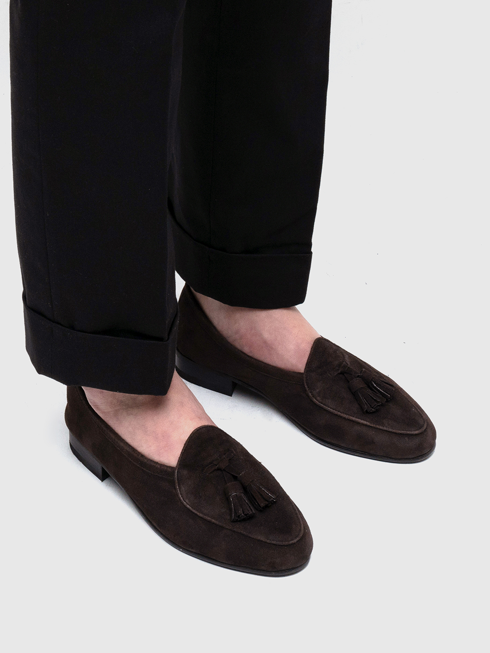 Belgian Tassel Loafers #4402 [Dark brown suede]