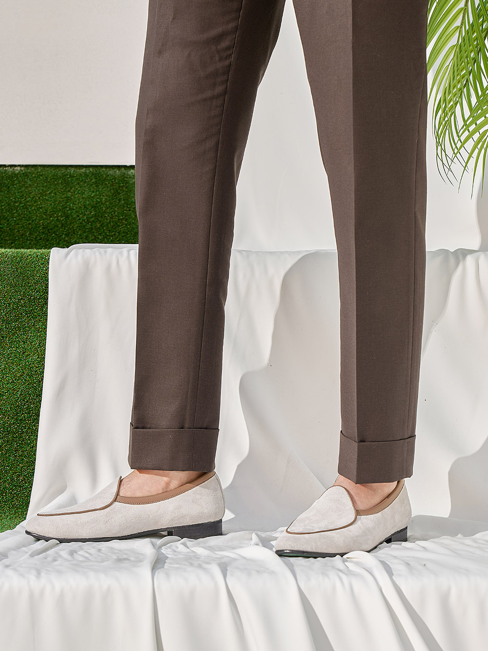 Belgian Loafers #4400 [White suede]