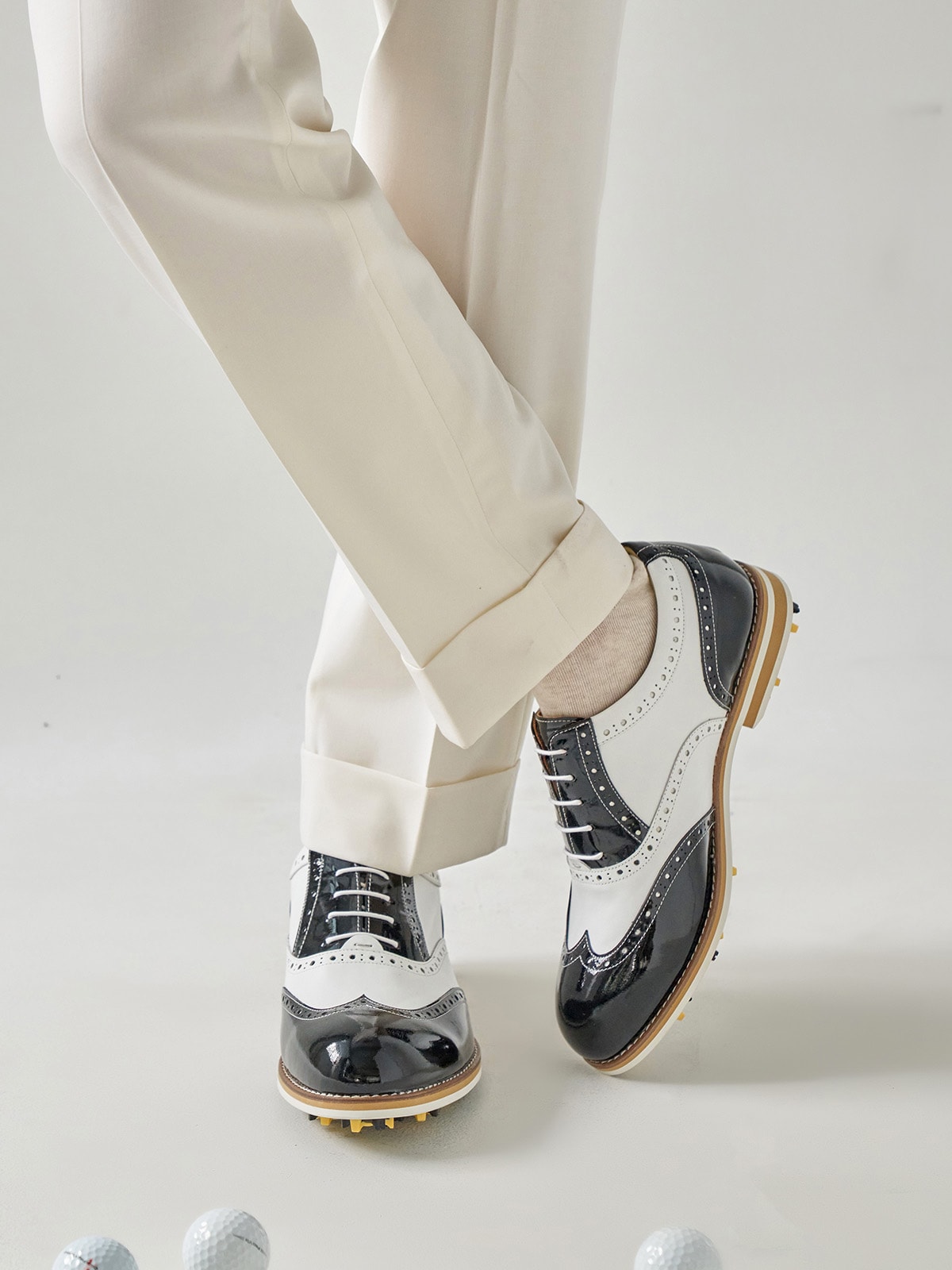 ALCGF001 노블 윙팁 클래식 골프화 블랙 페이던트