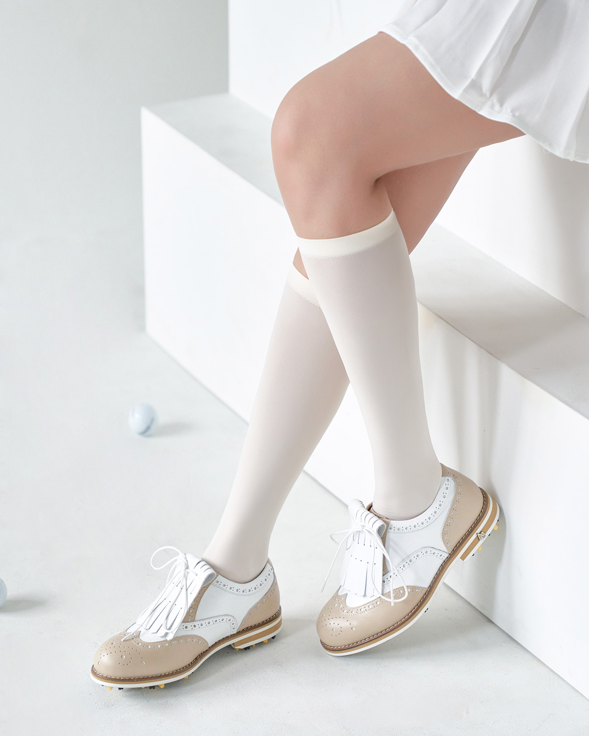 ALCGF001 노블 윙팁 클래식 골프화 베이지