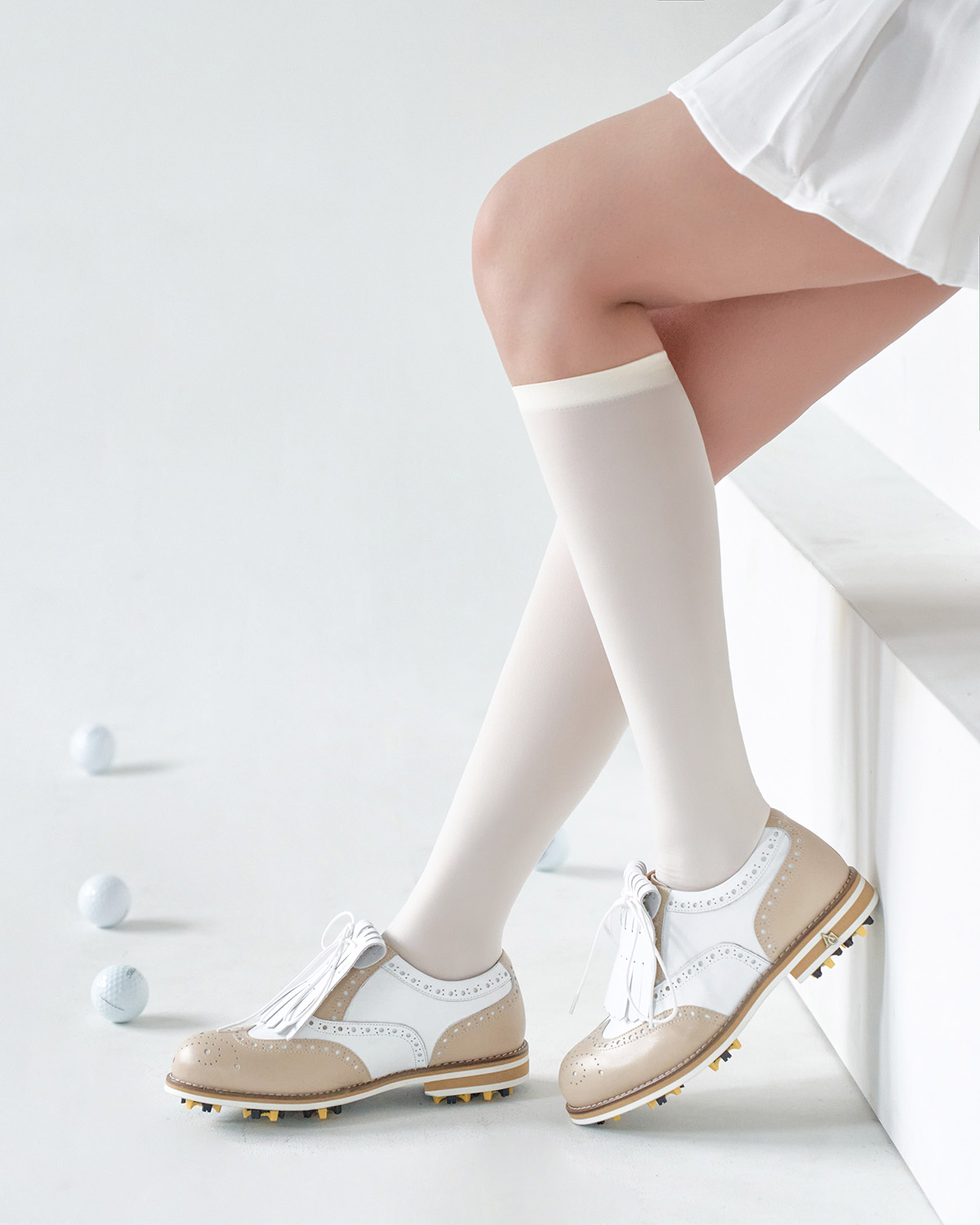 ALCGF001 노블 윙팁 클래식 골프화 베이지