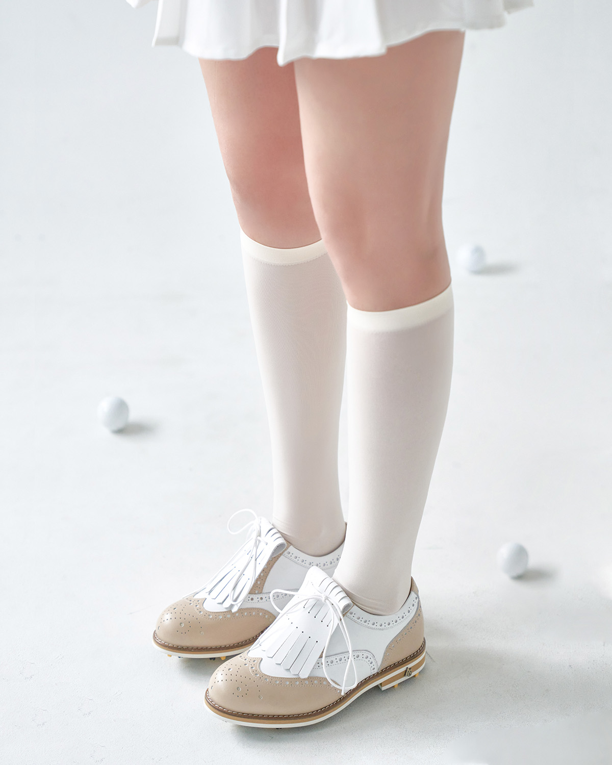 ALCGF001 노블 윙팁 클래식 골프화 베이지