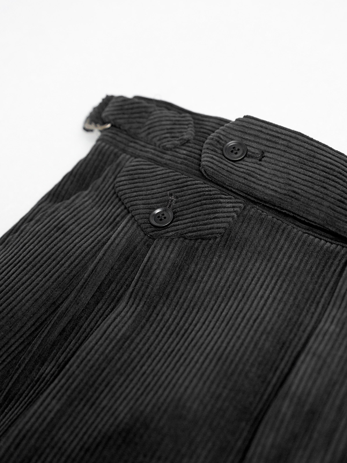 Tailored 2-Pleats Pants #011 [Black corduroy]