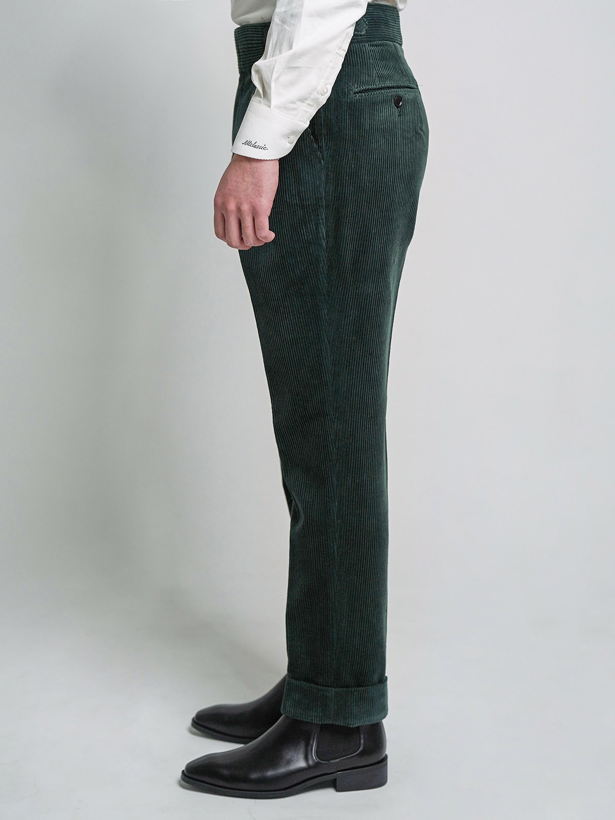 Tailored 2-Pleats Pants #011 [Green corduroy]