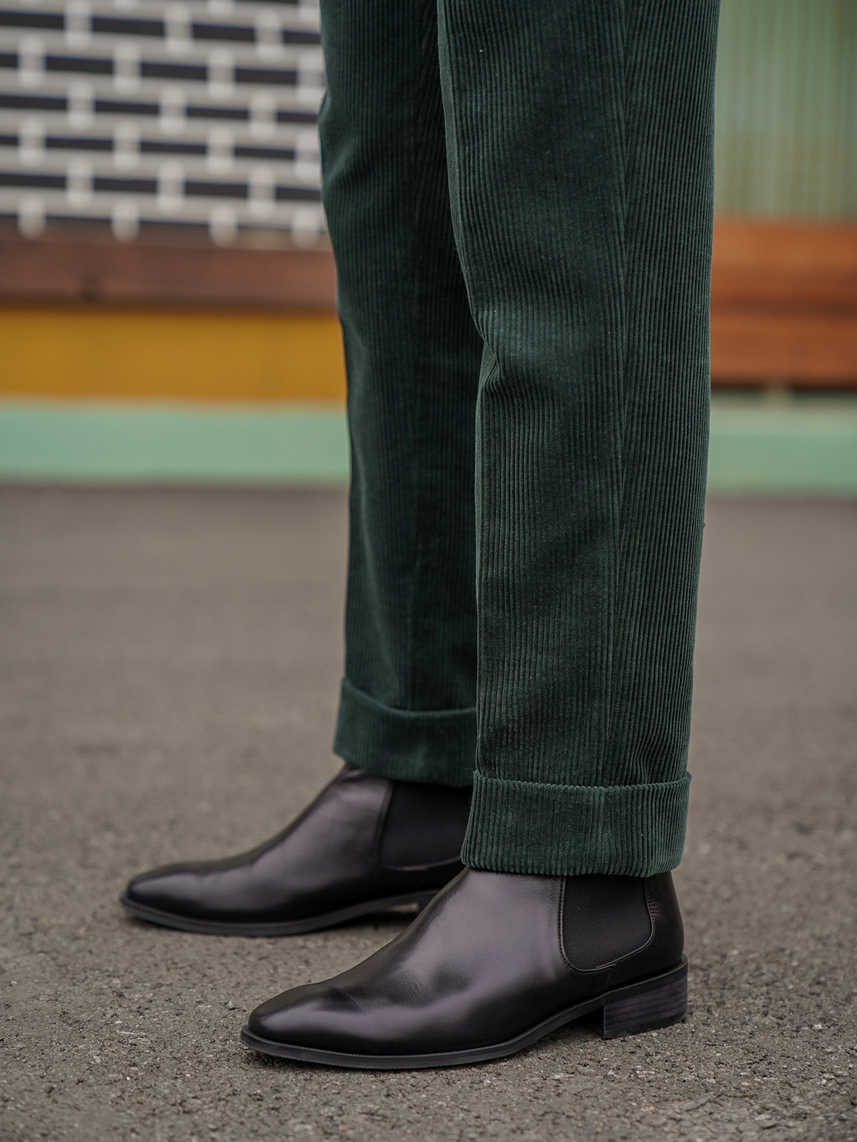 Tailored 2-Pleats Pants #011 [Green corduroy]