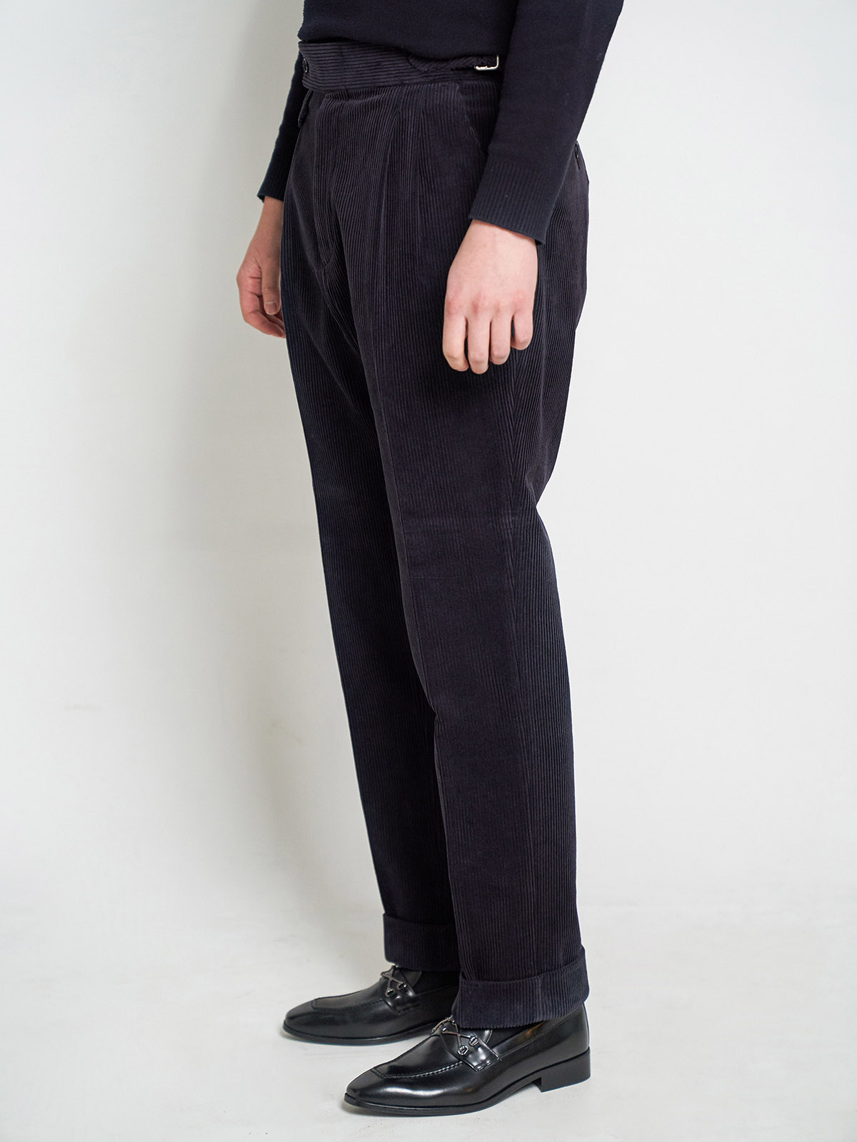 Tailored 2-Pleats Pants #011 [Navy corduroy]