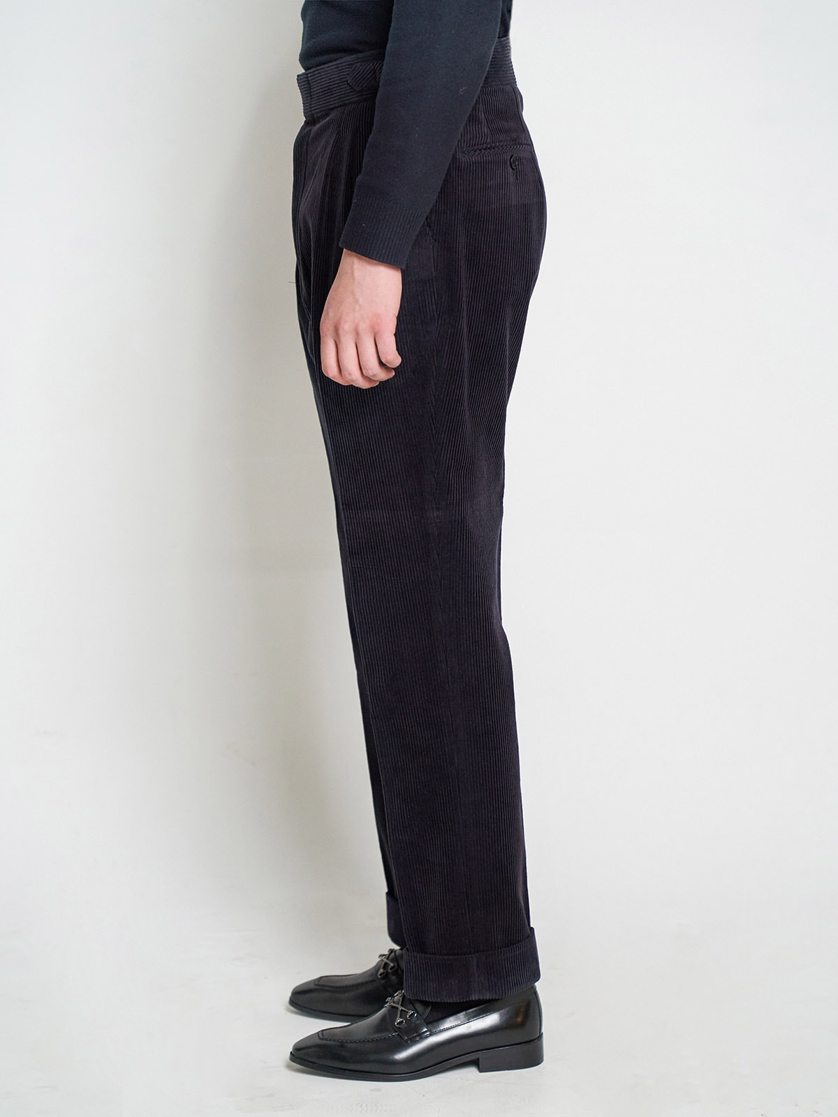 Tailored 2-Pleats Pants #011 [Navy corduroy]