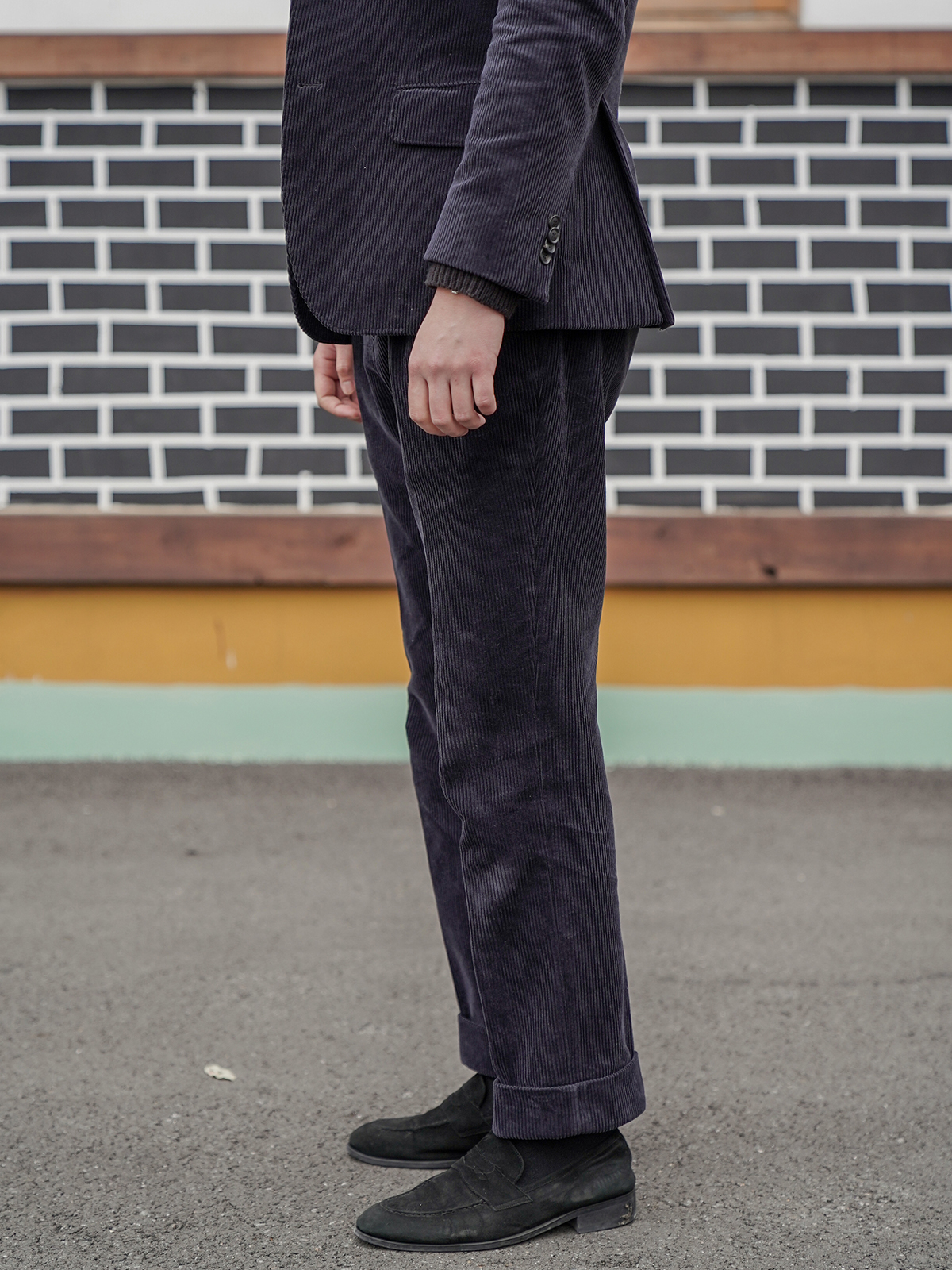 Tailored 2-Pleats Pants #011 [Navy corduroy]