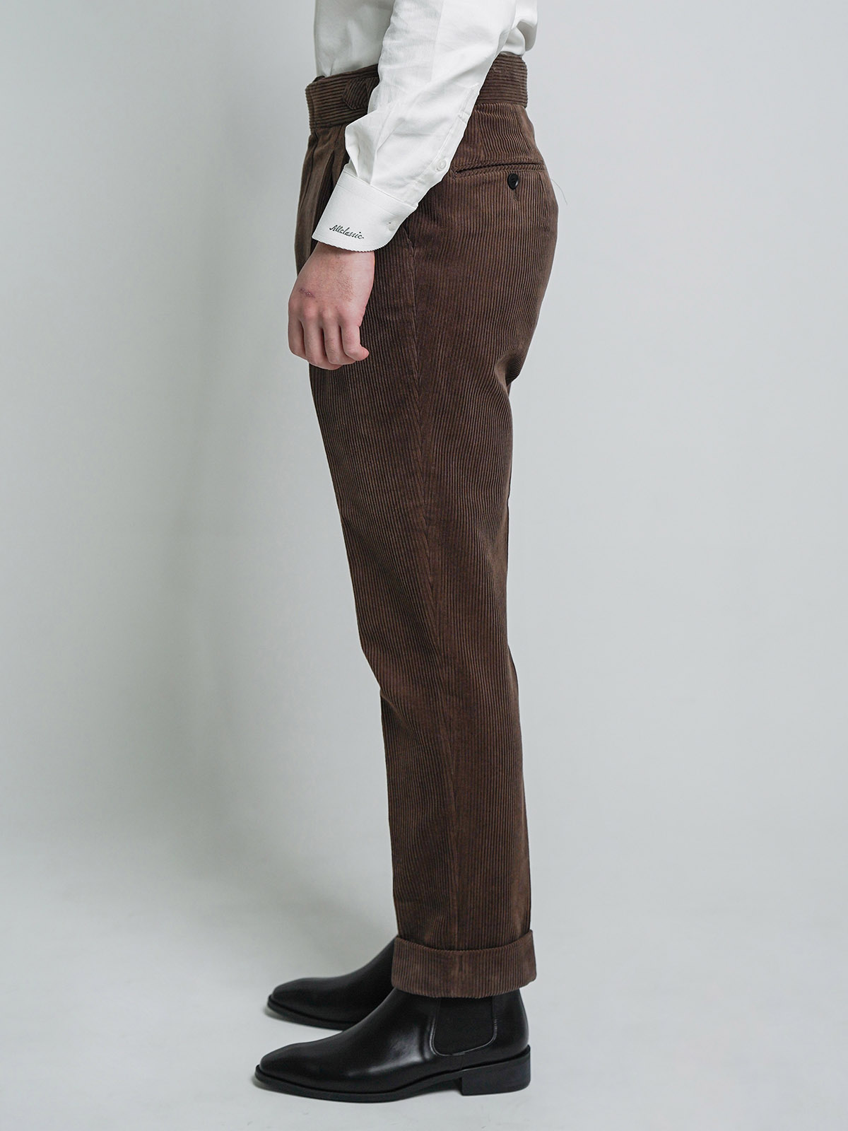 Tailored 2-Pleats Pants #011 [Brown corduroy]