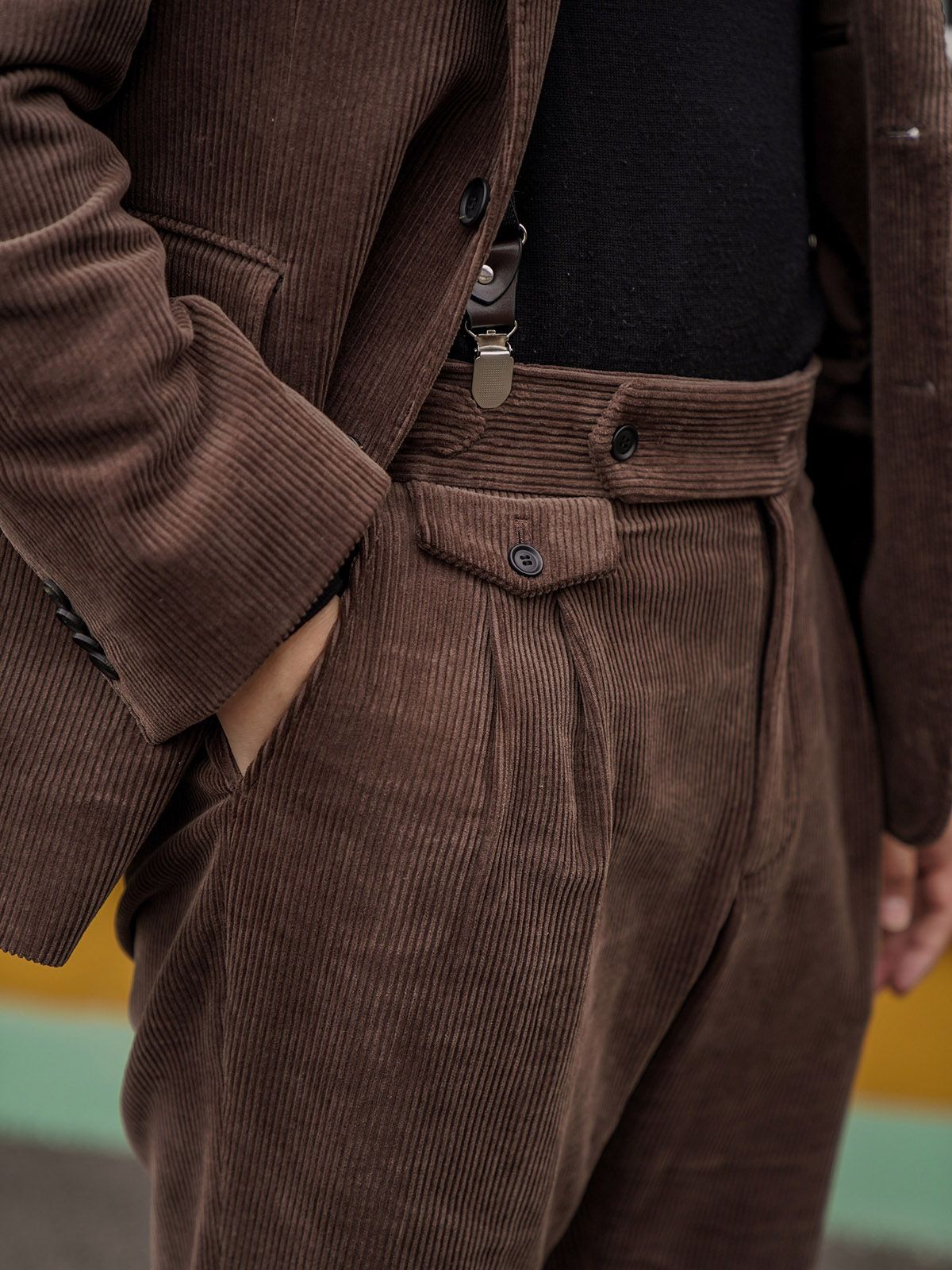 Tailored 2-Pleats Pants #011 [Brown corduroy]