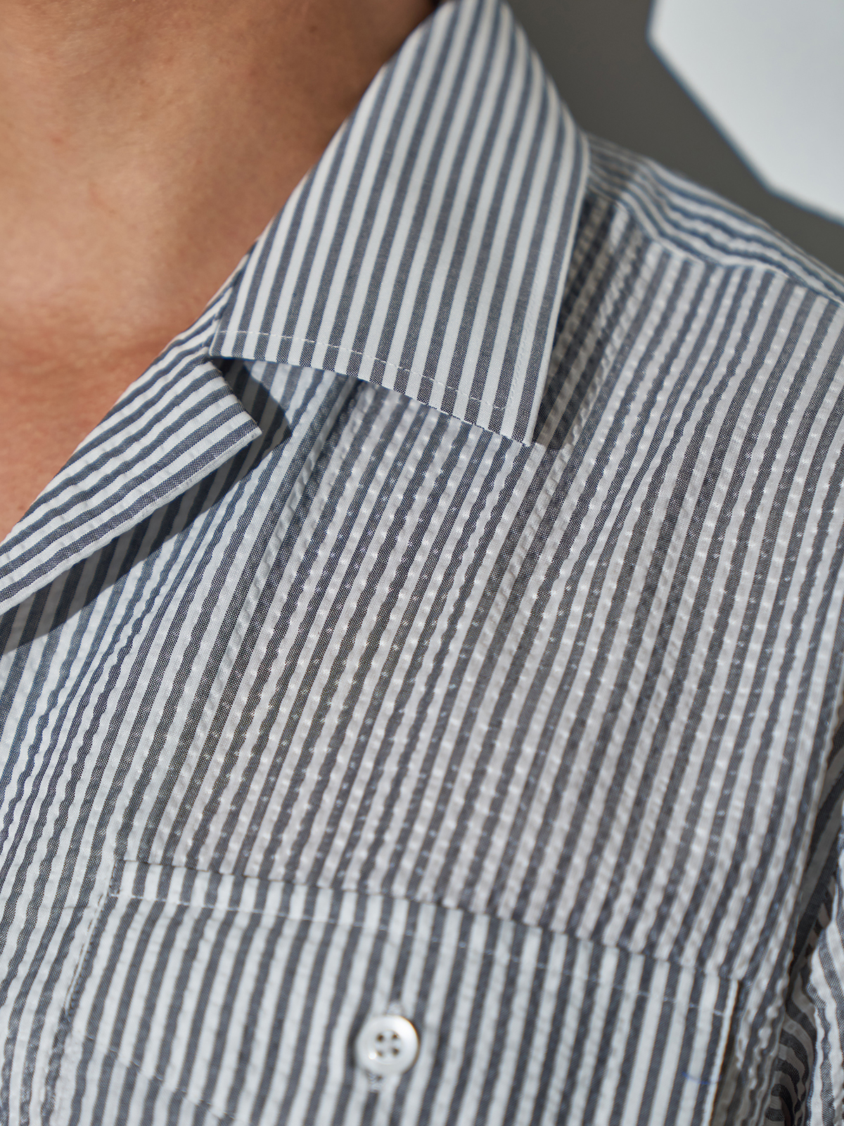 Open-collar Shirts #016 [Gray stripe]