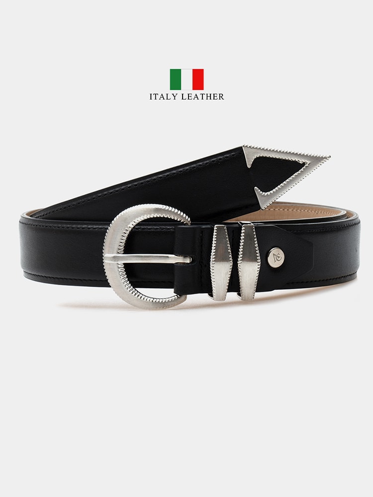 Signature AC Belt #001 [Black & Silver]