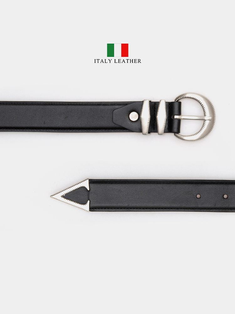 Signature AC Belt #001 [Black & Silver]