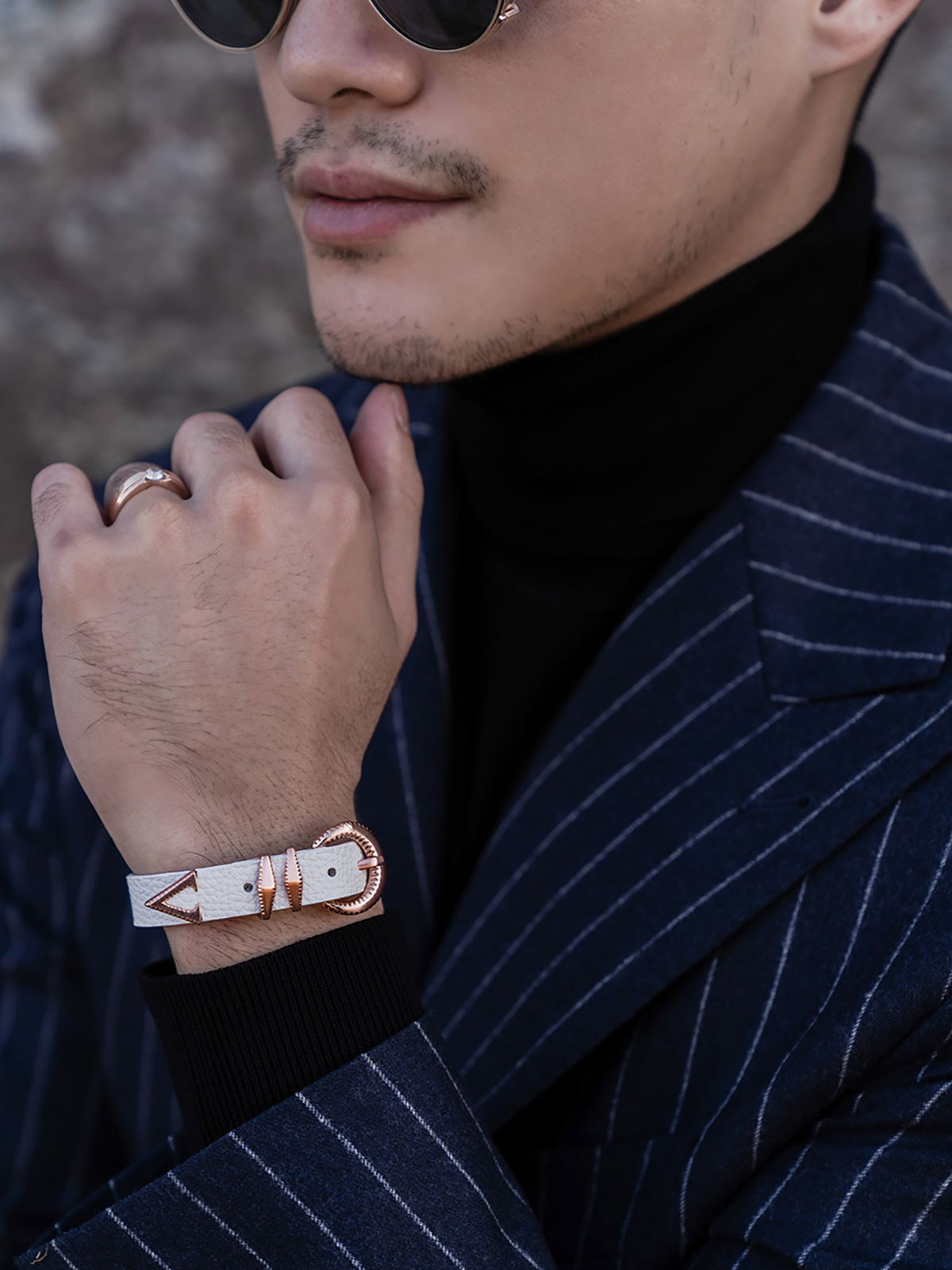 Signature AC Bracelet #001 [White & Rose gold]