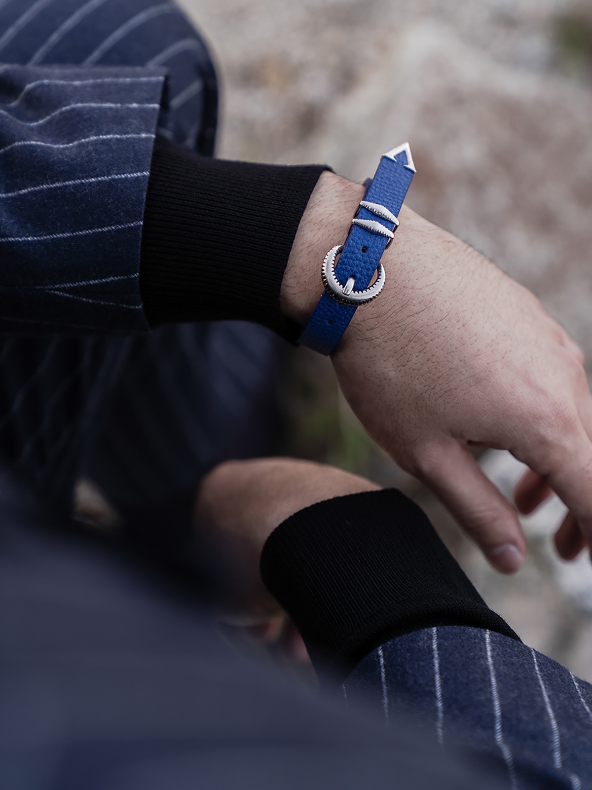 Signature AC Belt #001 [Blue & Silver]