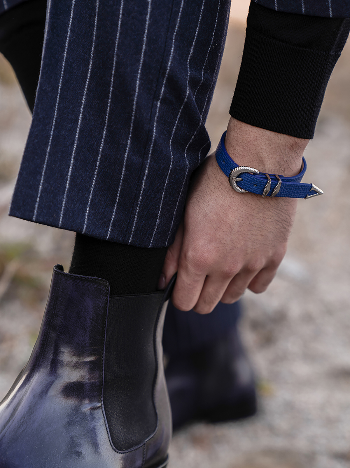 Signature AC Belt #001 [Blue & Silver]